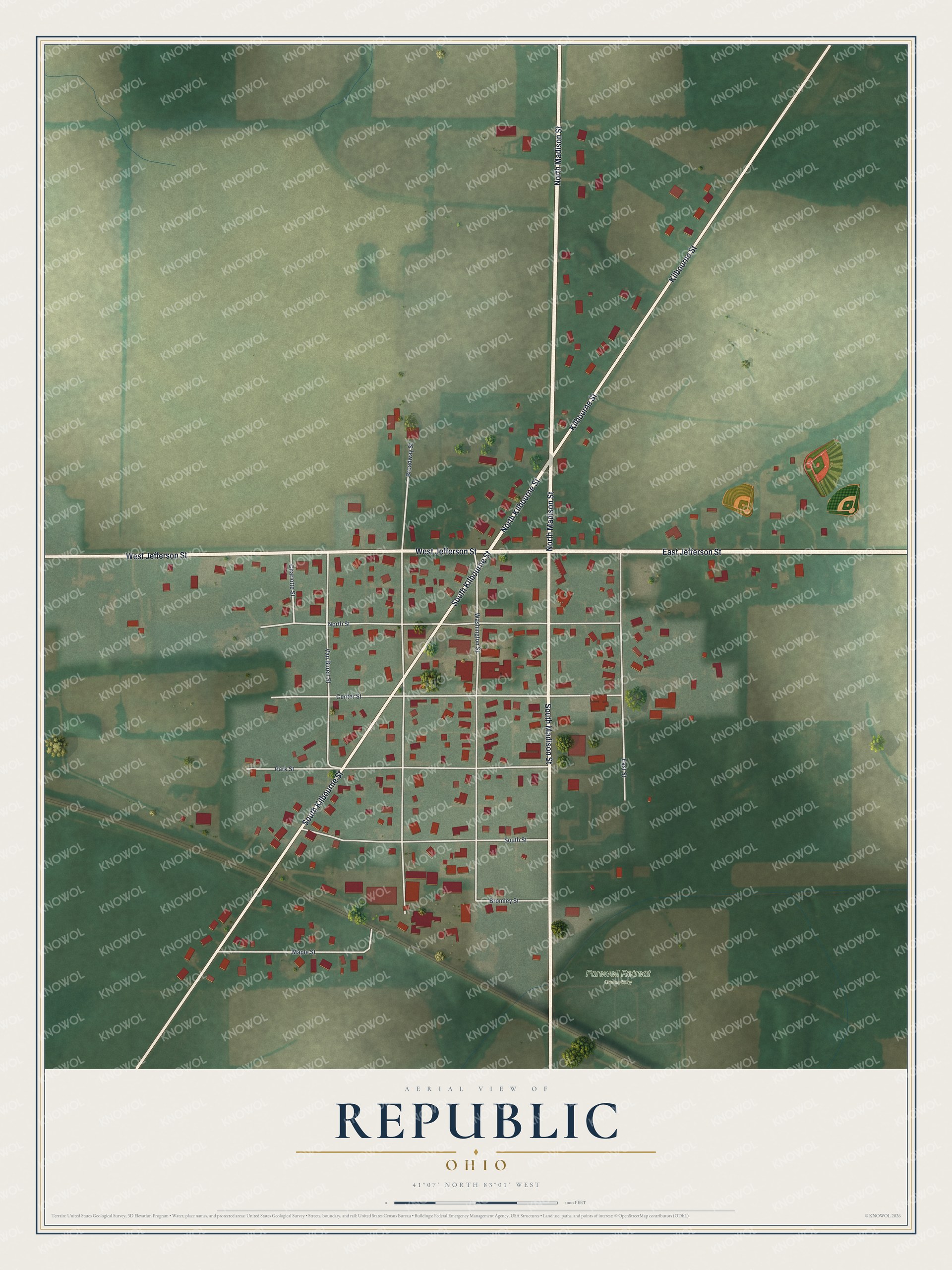 Watermarked full-map preview of Republic, Ohio