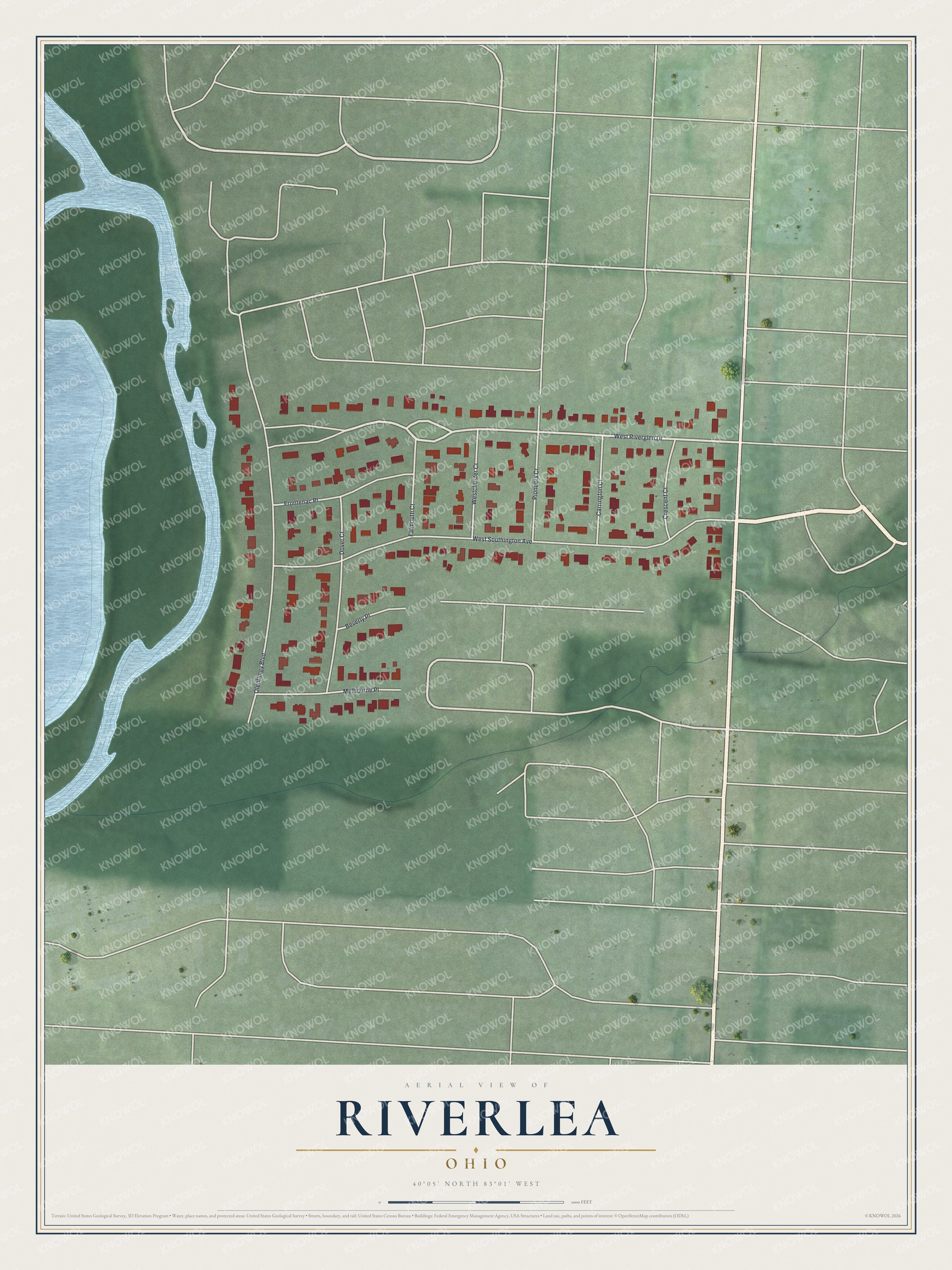 Watermarked full-map preview of Riverlea, Ohio