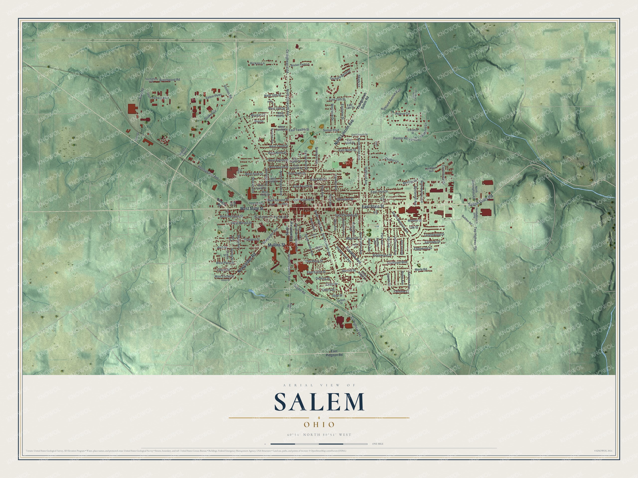 Watermarked full-map preview of Salem, Ohio