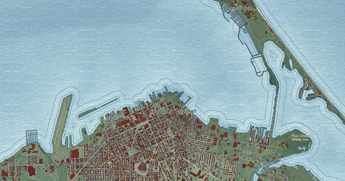 Map of Sandusky, Ohio in 2026