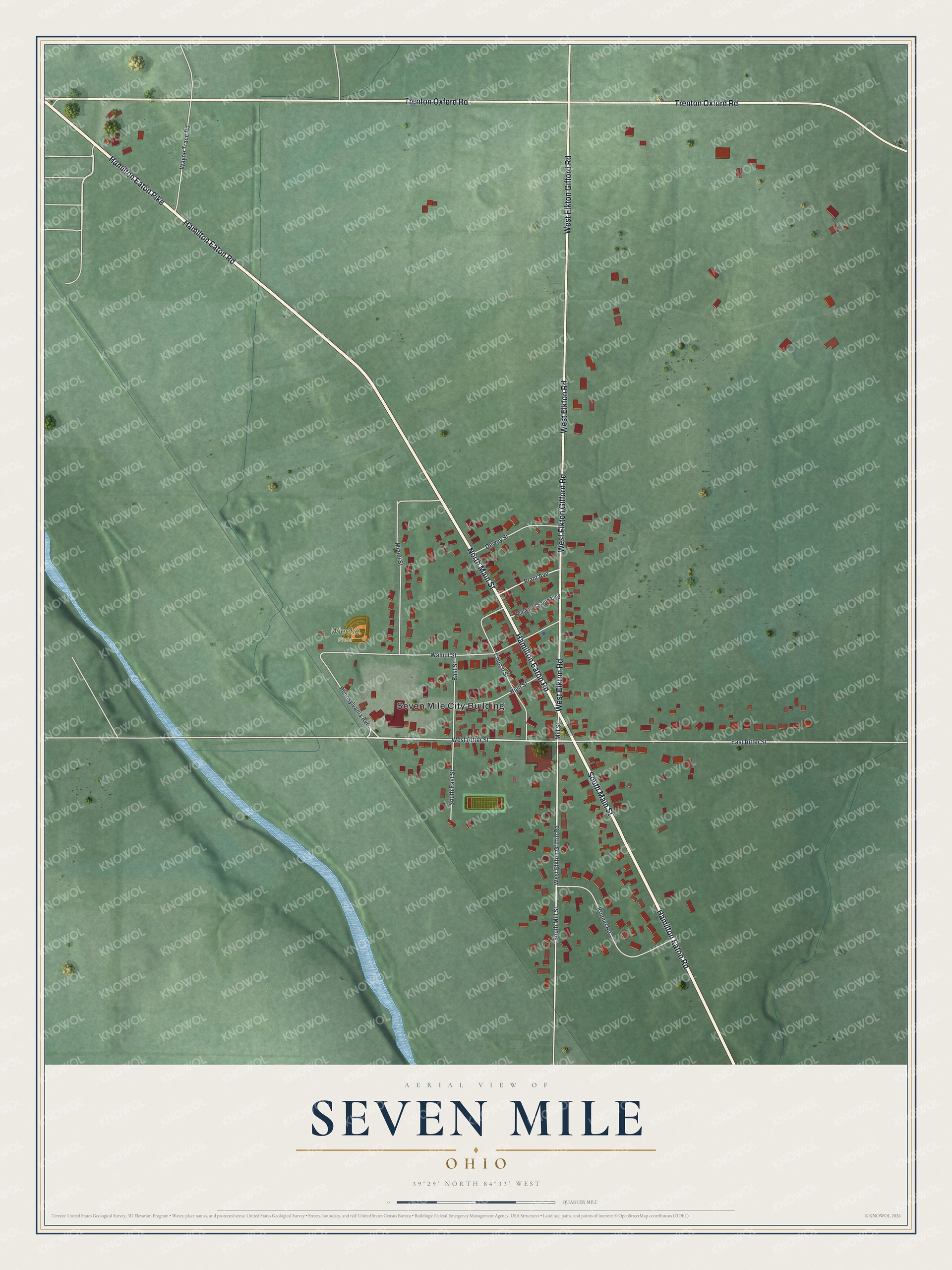 Watermarked full-map preview of Seven Mile, Ohio
