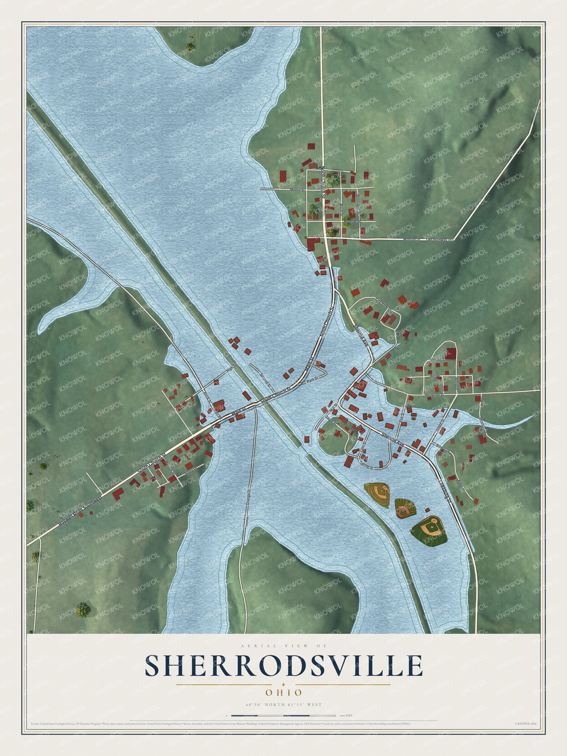 Watermarked full-map preview of Sherrodsville, Ohio