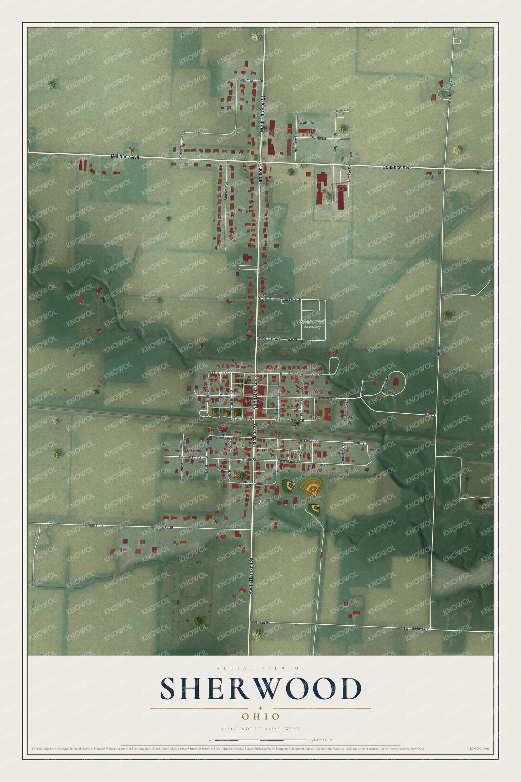 Watermarked full-map preview of Sherwood, Ohio