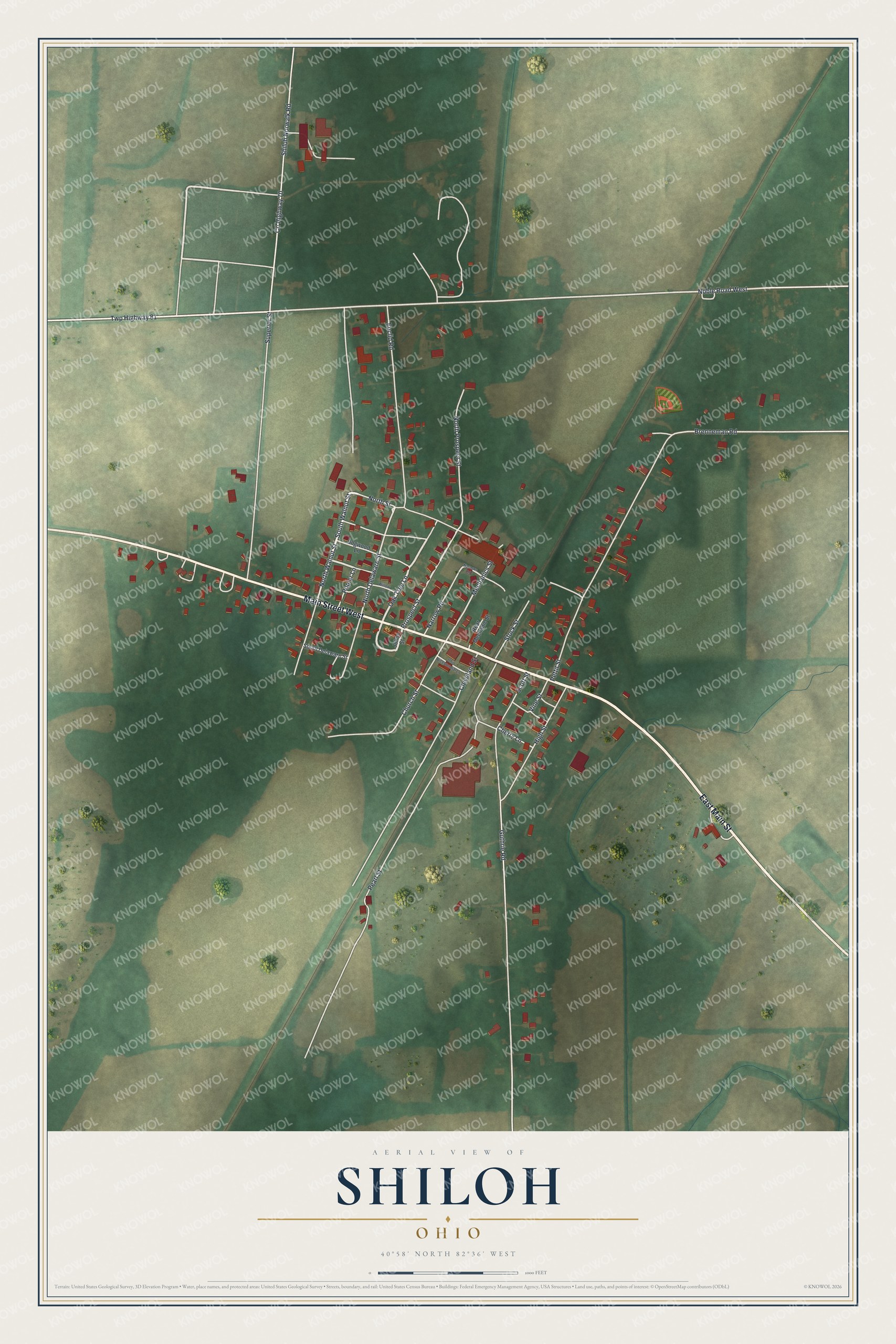 Watermarked full-map preview of Shiloh, Ohio