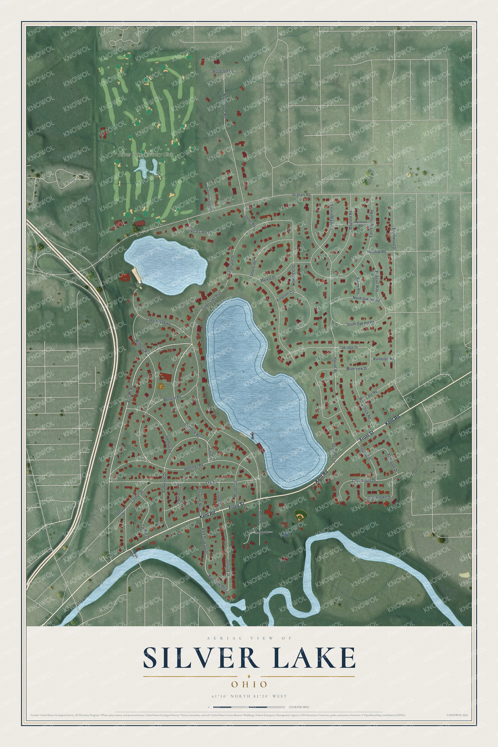 Watermarked full-map preview of Silver Lake, Ohio