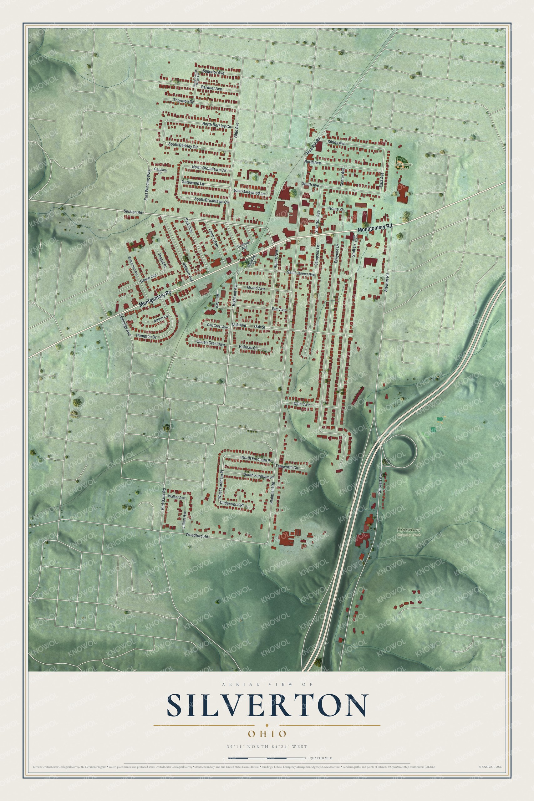 Watermarked full-map preview of Silverton, Ohio