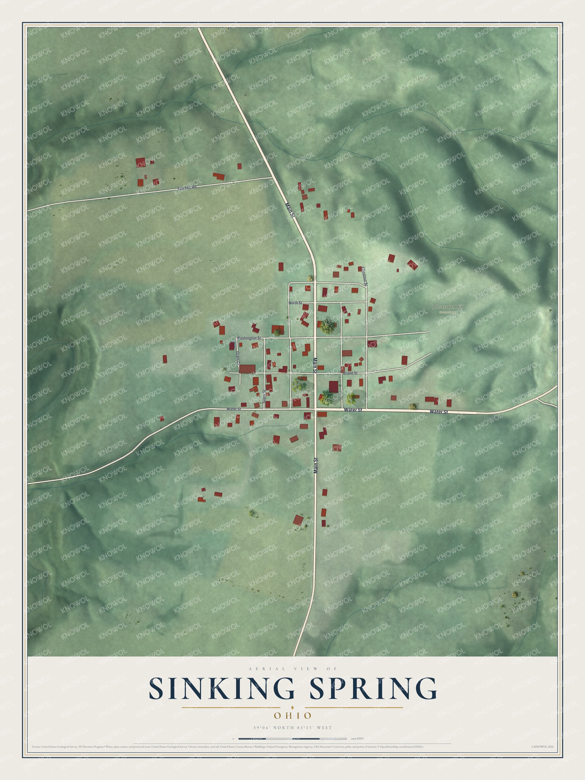 Watermarked full-map preview of Sinking Spring, Ohio