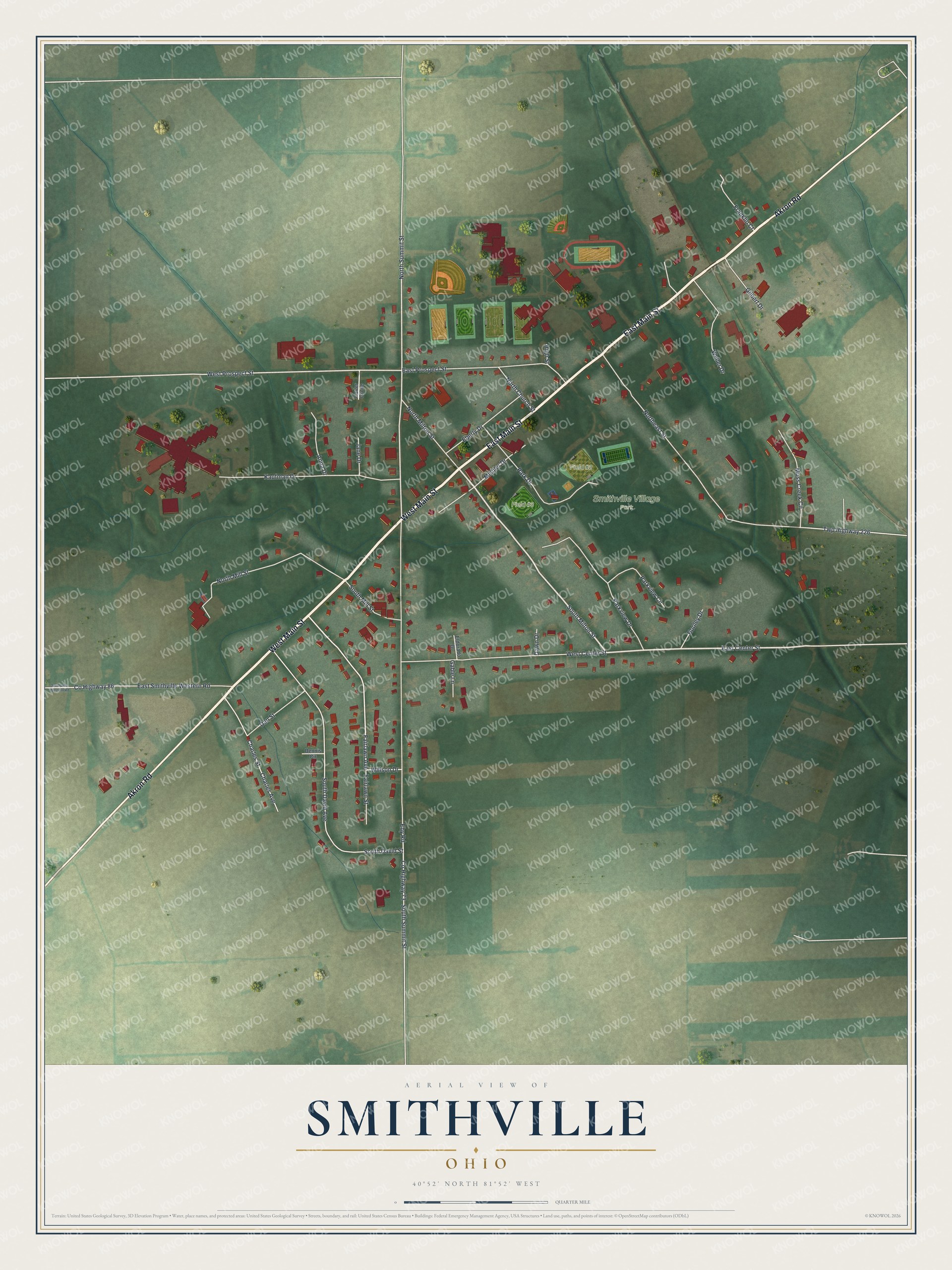 Watermarked full-map preview of Smithville, Ohio