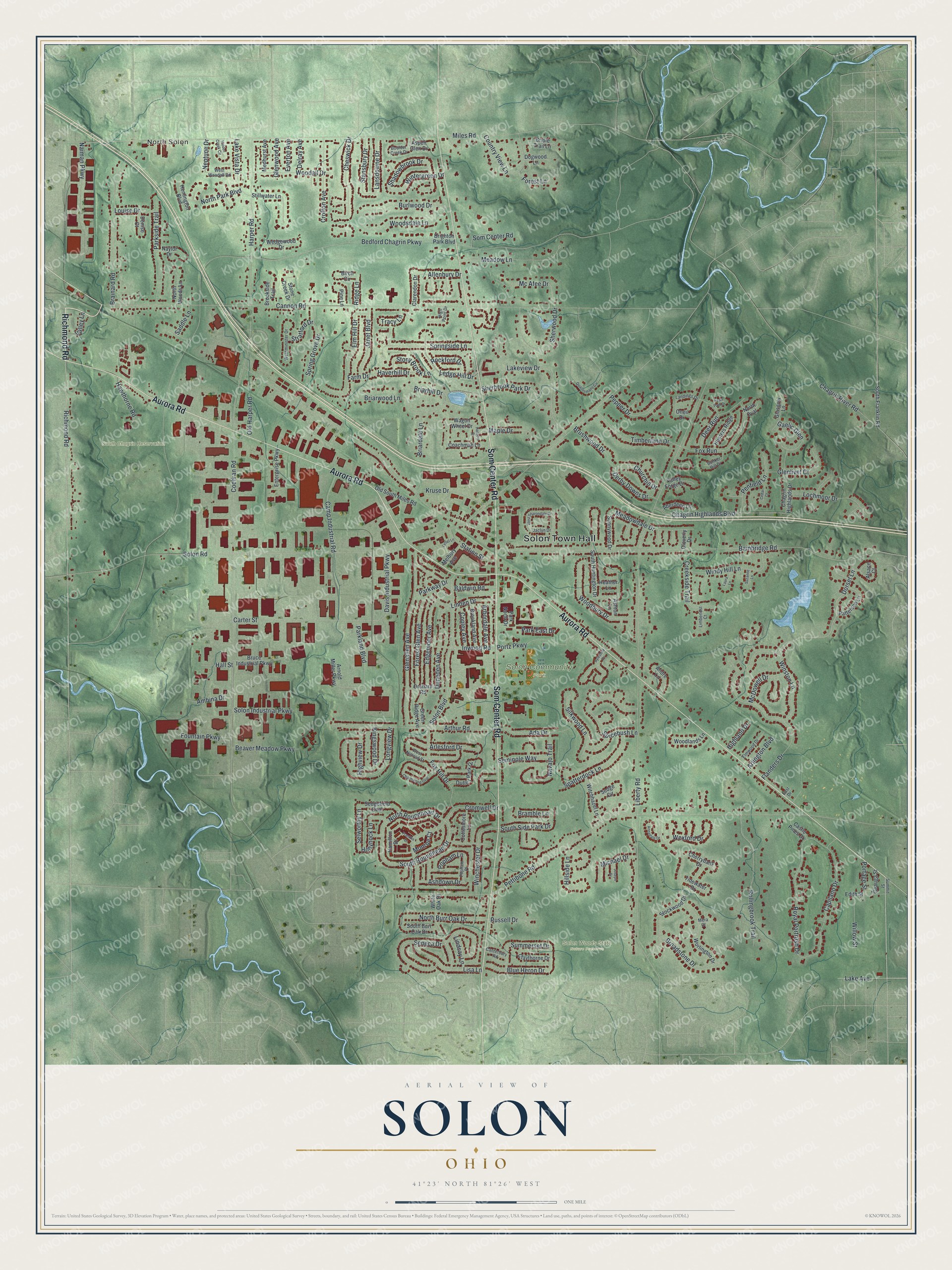 Watermarked full-map preview of Solon, Ohio