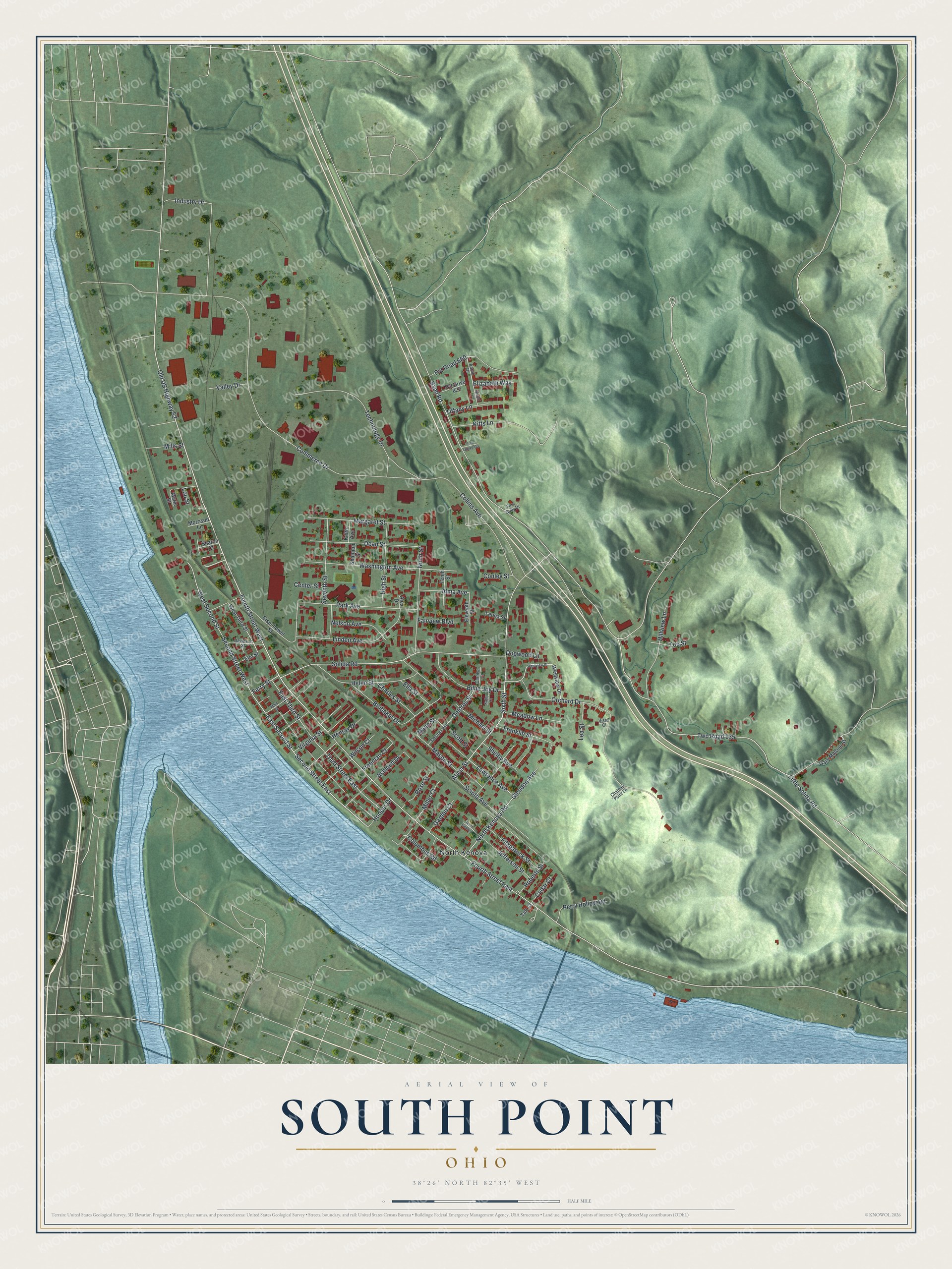 Watermarked full-map preview of South Point, Ohio