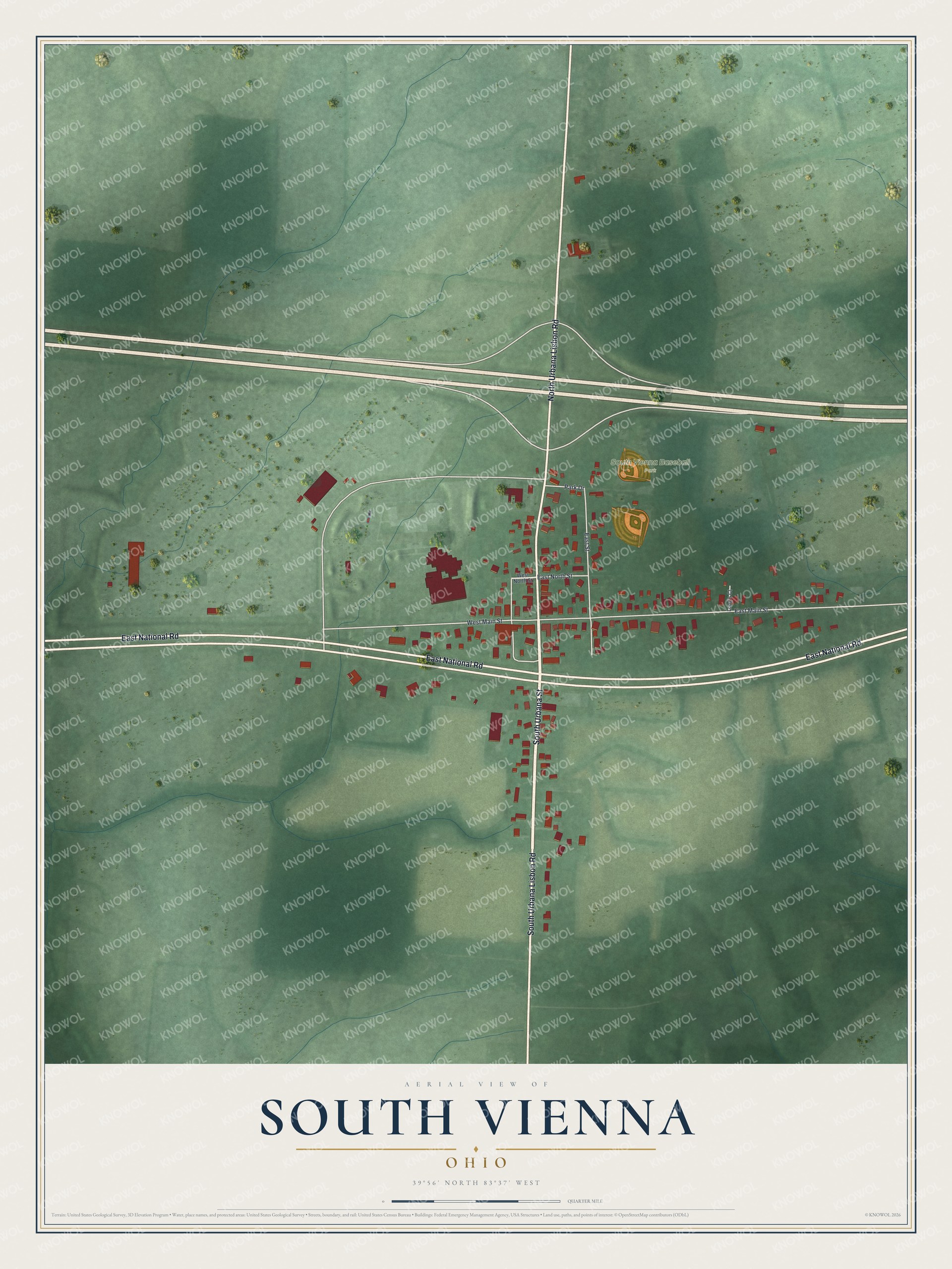 Watermarked full-map preview of South Vienna, Ohio