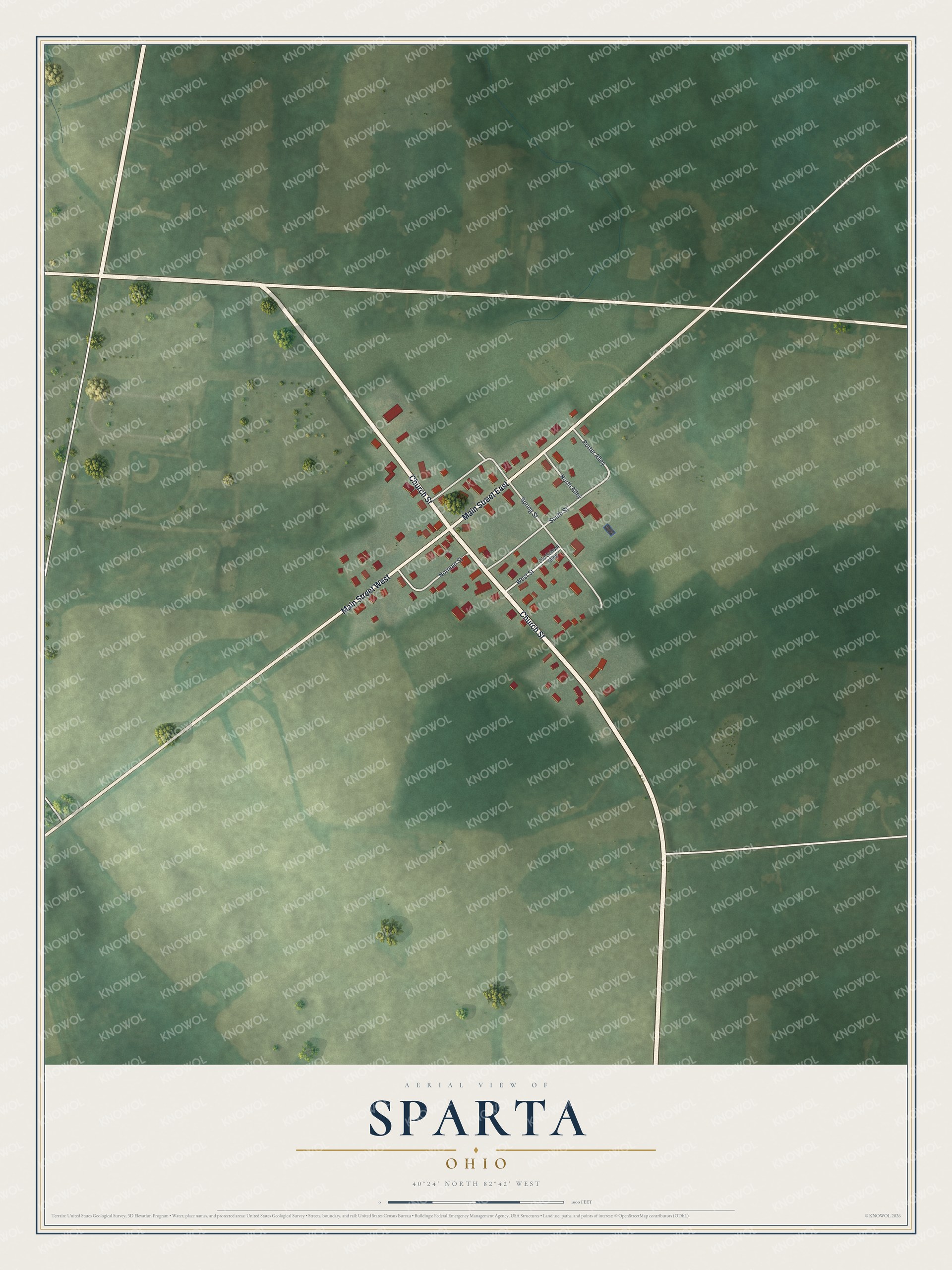 Watermarked full-map preview of Sparta, Ohio