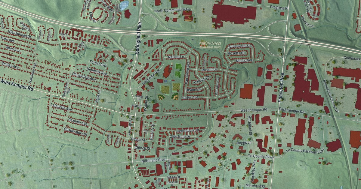 Map of Springdale, Ohio in 2026
