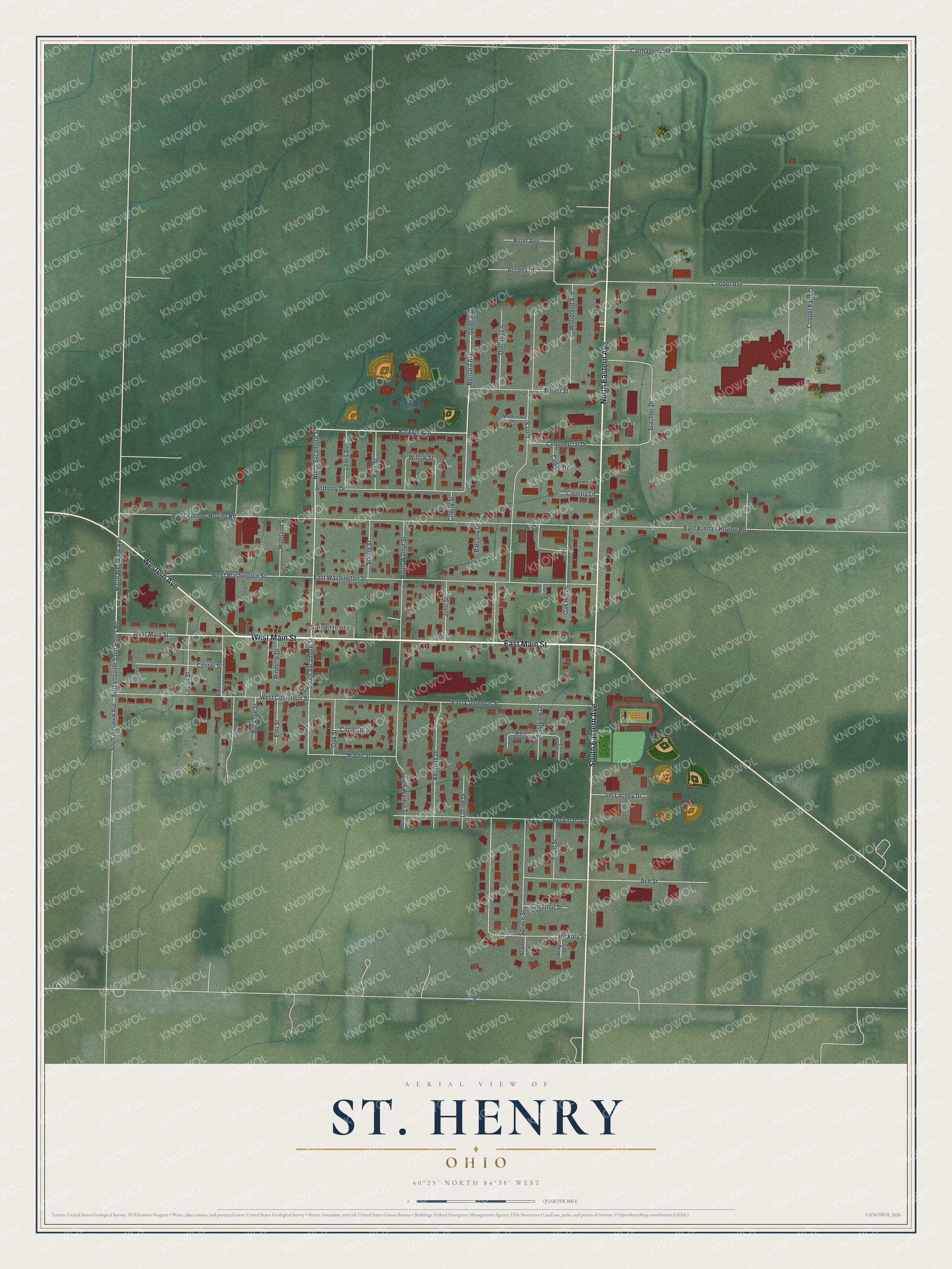 Watermarked full-map preview of St. Henry, Ohio