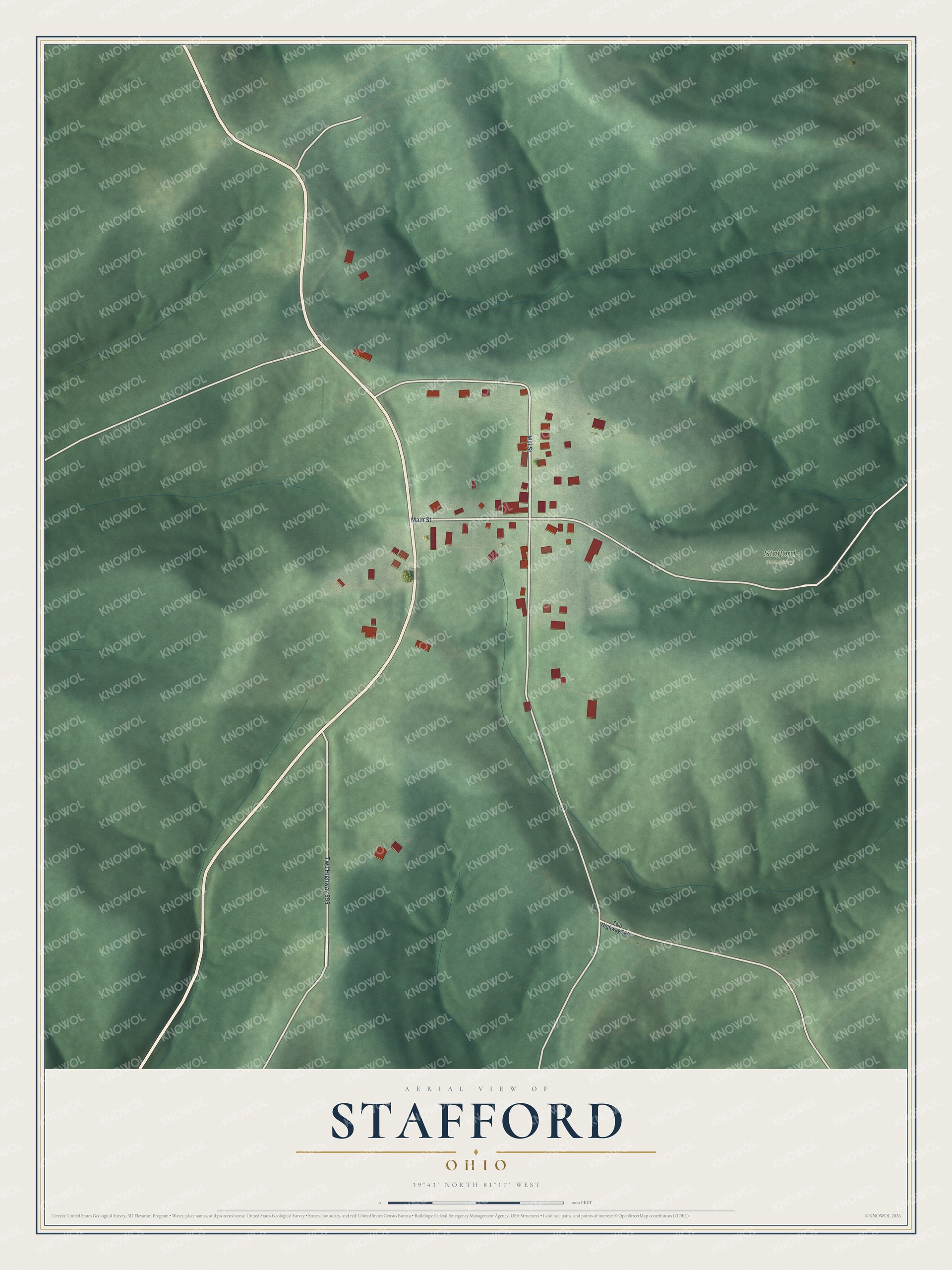 Watermarked full-map preview of Stafford, Ohio