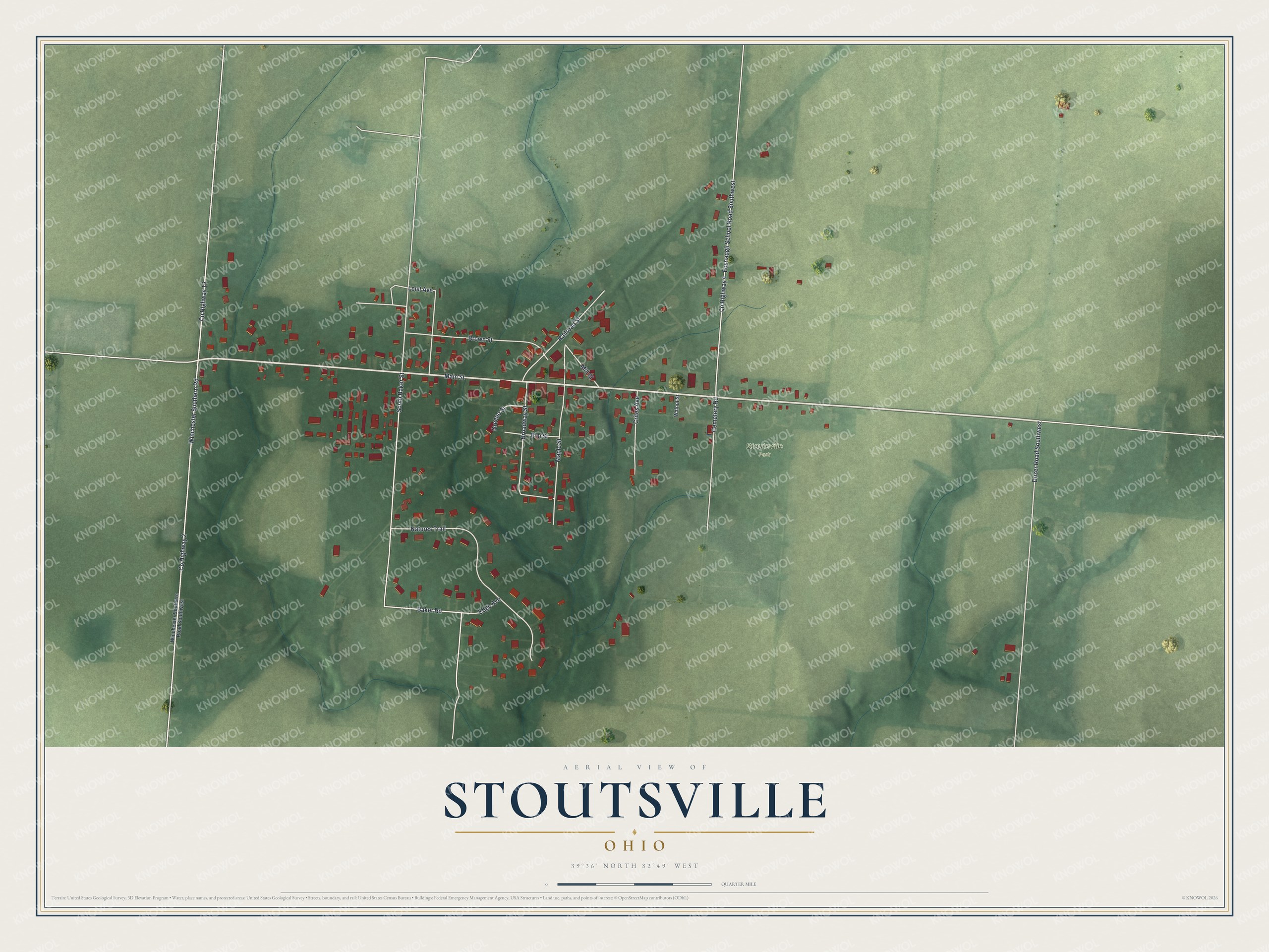 Watermarked full-map preview of Stoutsville, Ohio