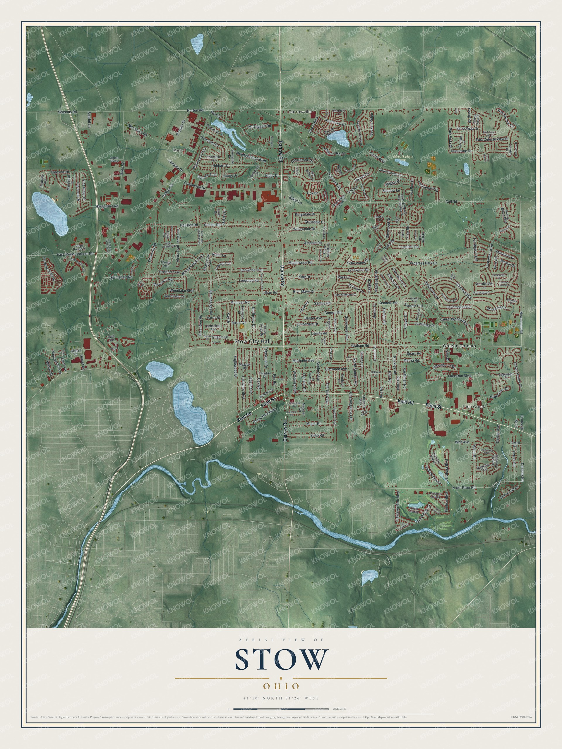 Watermarked full-map preview of Stow, Ohio
