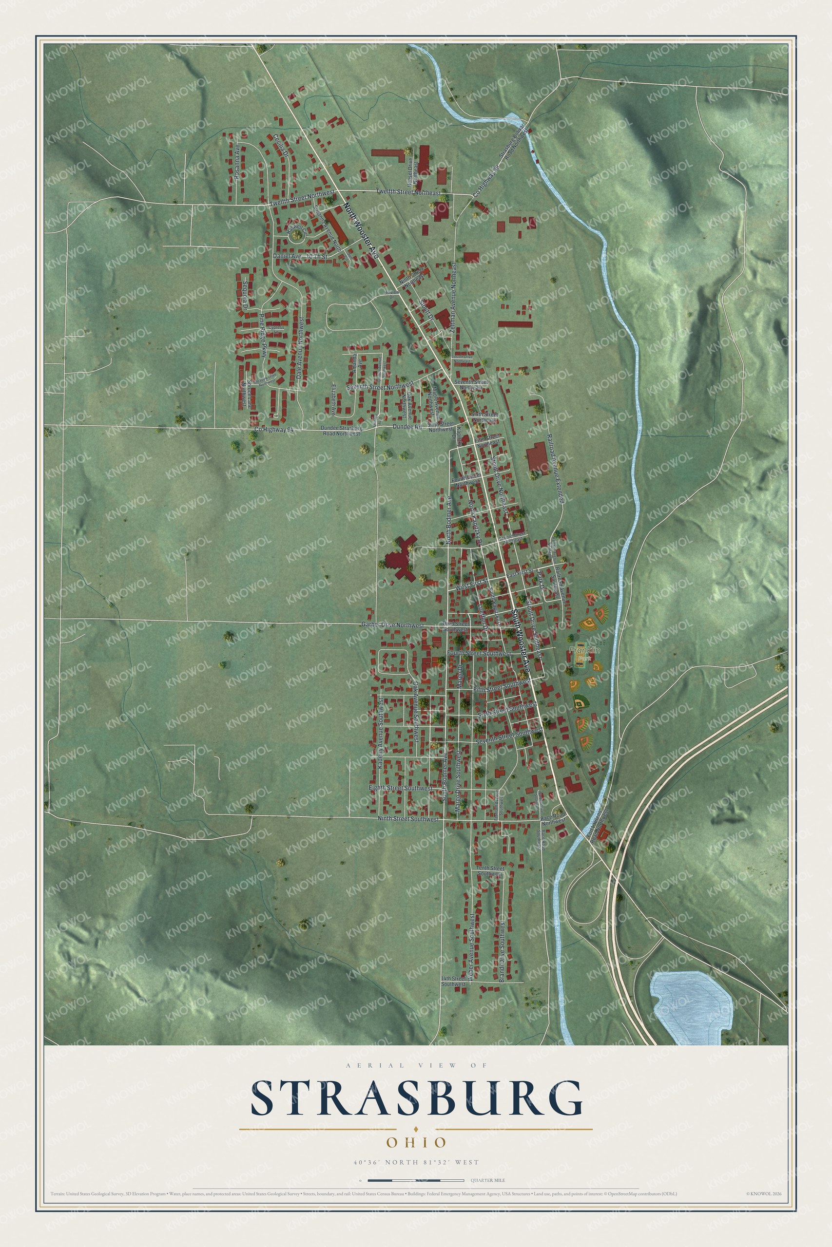Watermarked full-map preview of Strasburg, Ohio