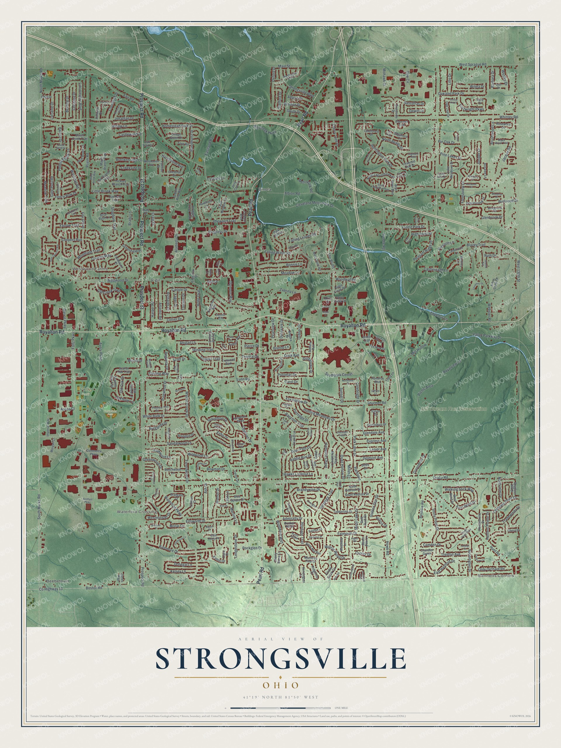 Watermarked full-map preview of Strongsville, Ohio