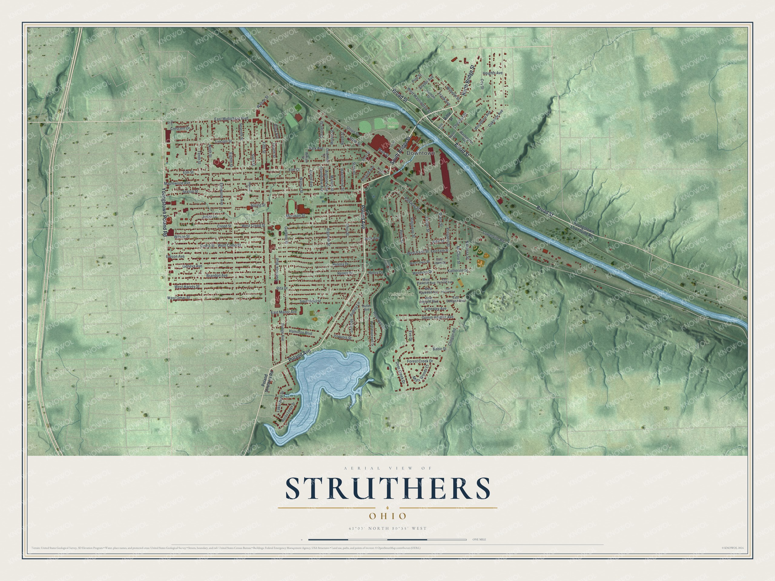 Watermarked full-map preview of Struthers, Ohio