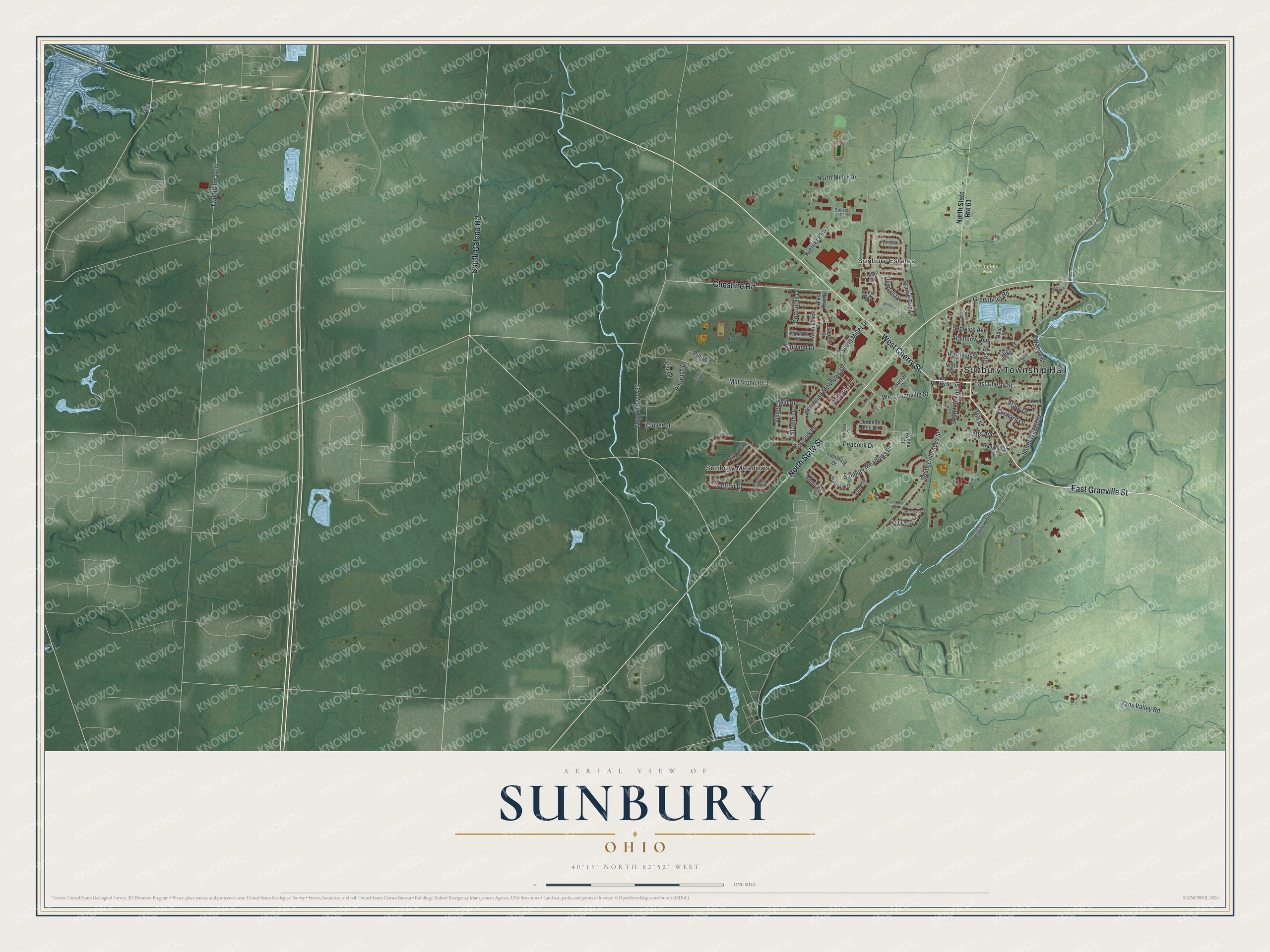Watermarked full-map preview of Sunbury, Ohio