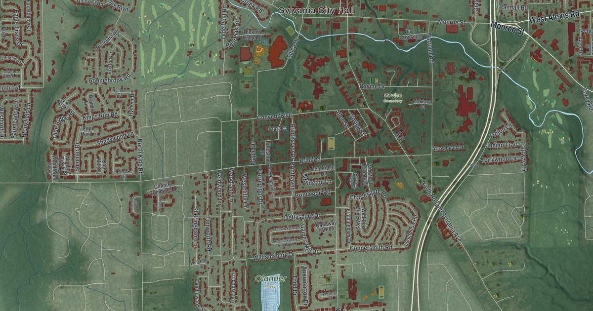 Map of Sylvania, Ohio in 2026