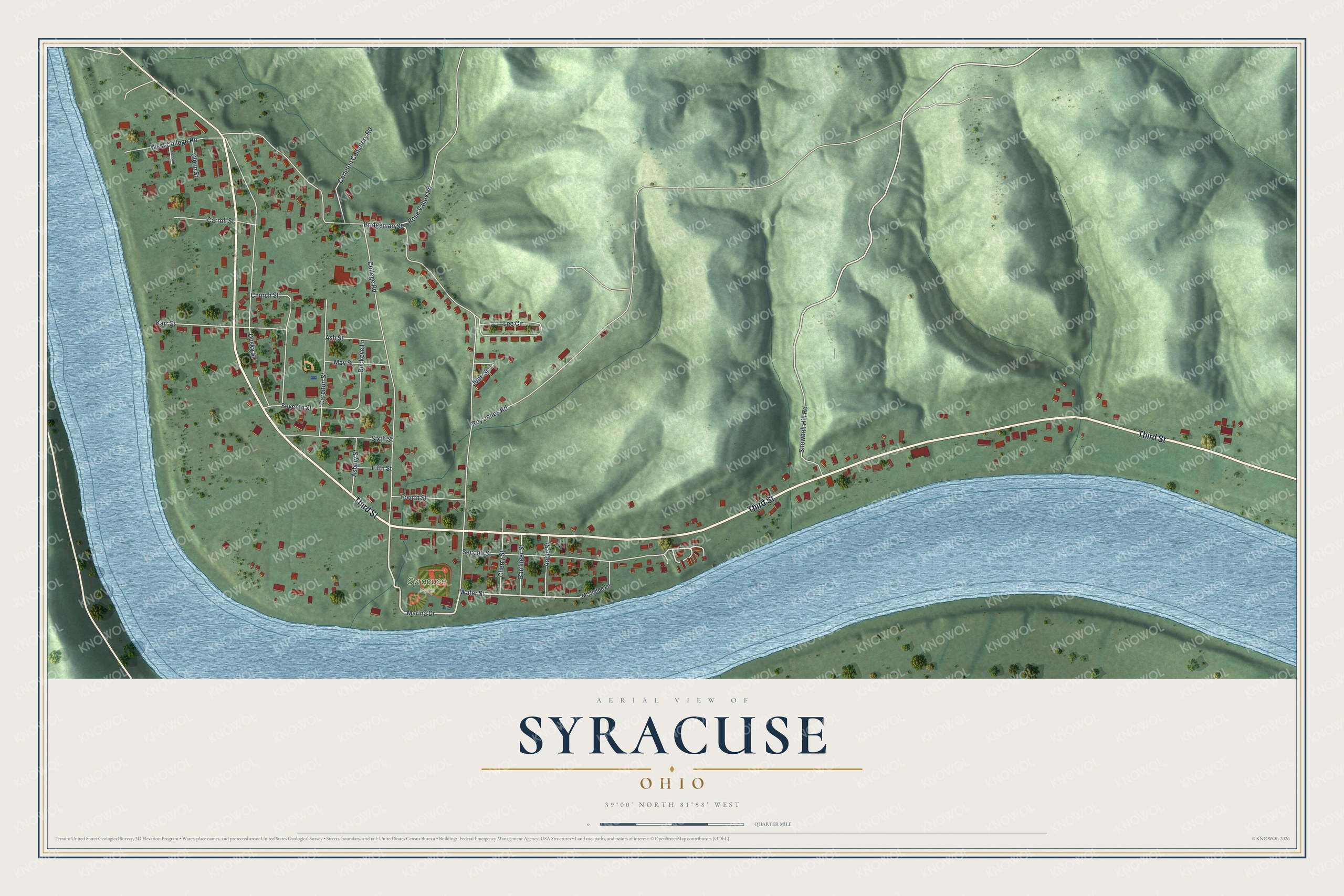 Watermarked full-map preview of Syracuse, Ohio