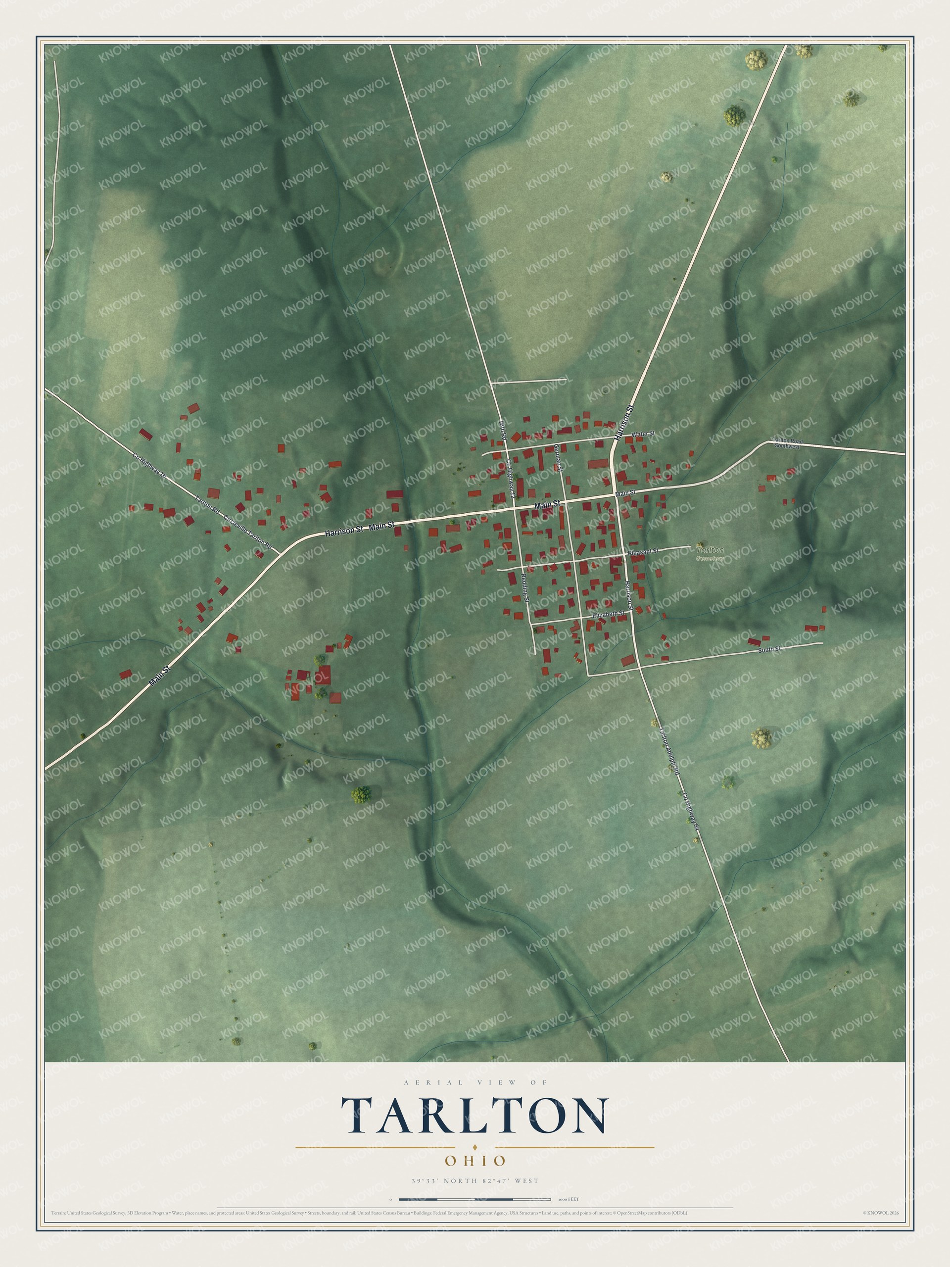 Watermarked full-map preview of Tarlton, Ohio