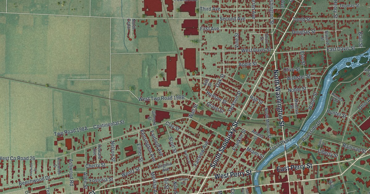 Map of Tiffin, Ohio in 2026