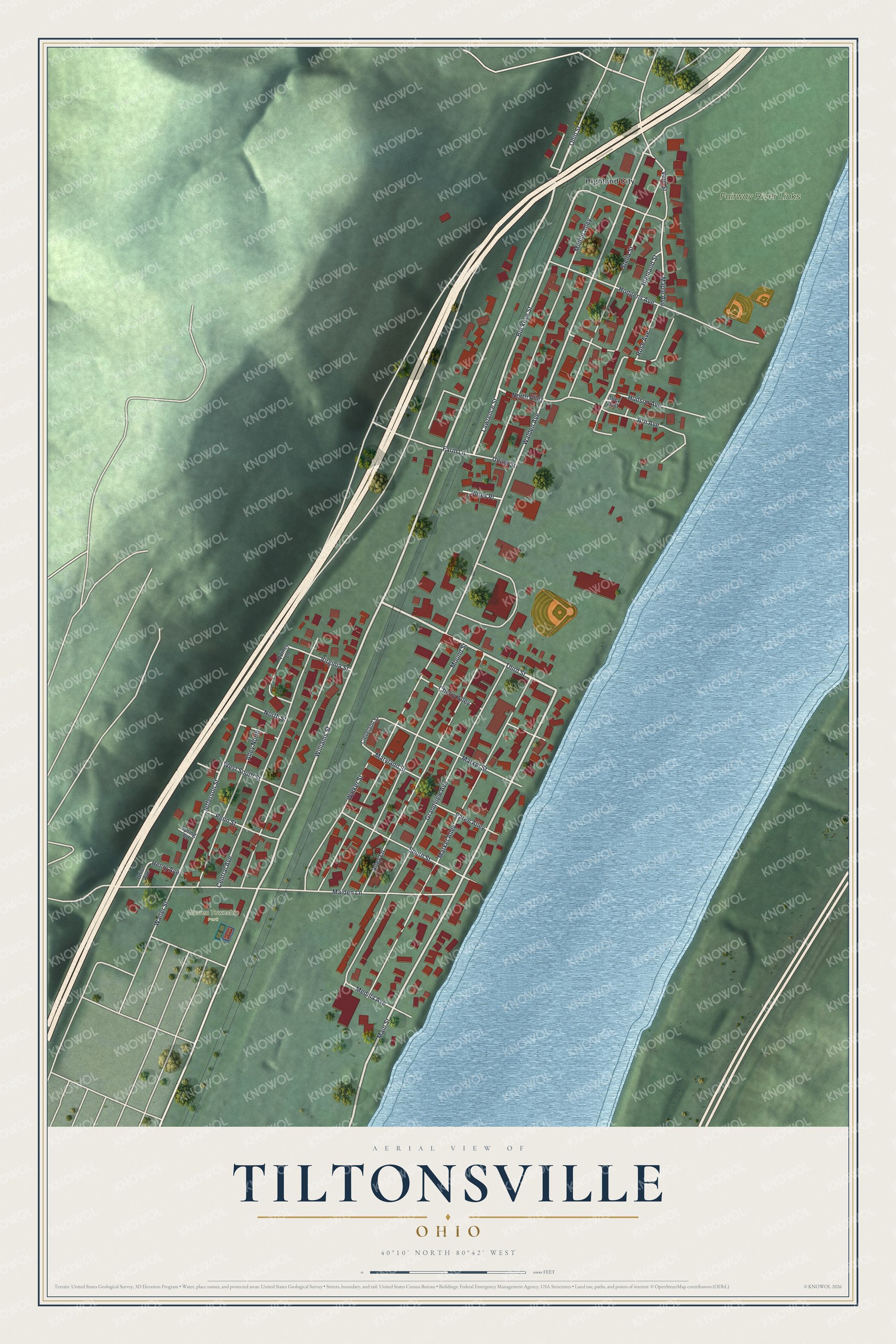 Watermarked full-map preview of Tiltonsville, Ohio