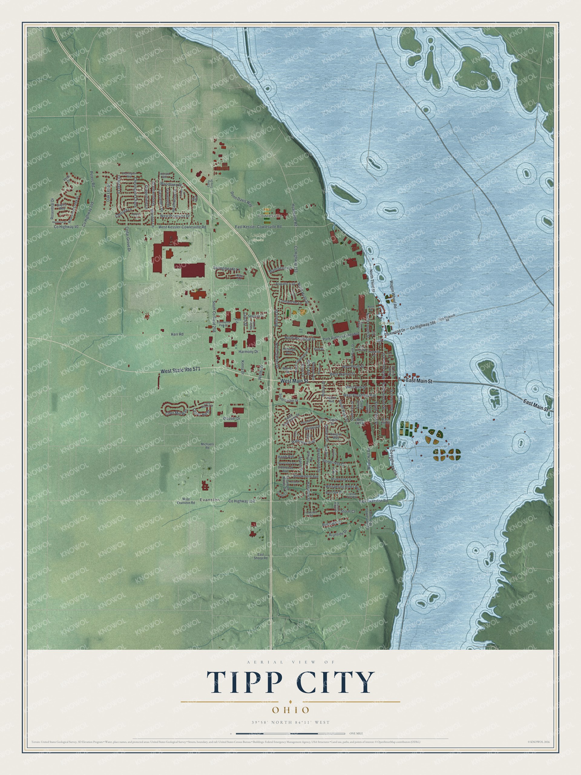 Watermarked full-map preview of Tipp City, Ohio