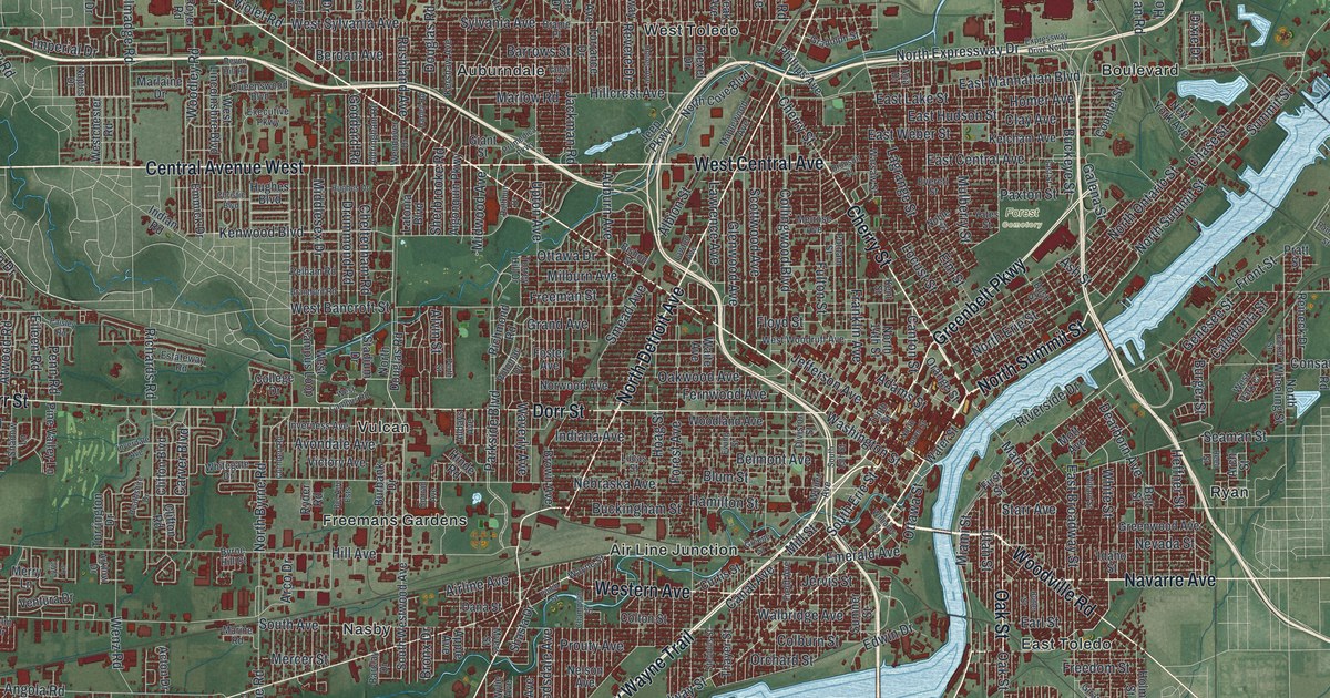 Map of Toledo, Ohio in 2026