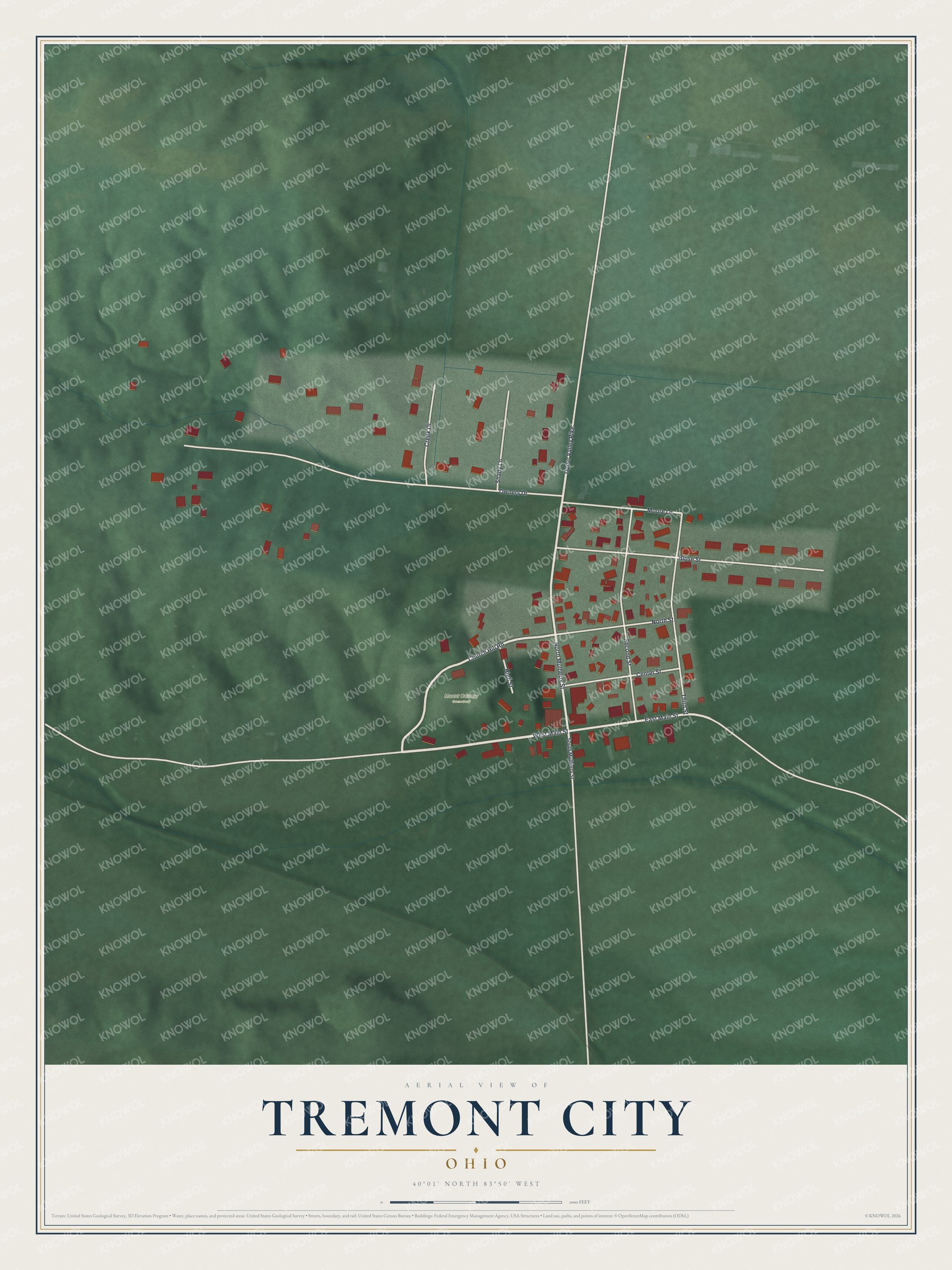 Watermarked full-map preview of Tremont City, Ohio