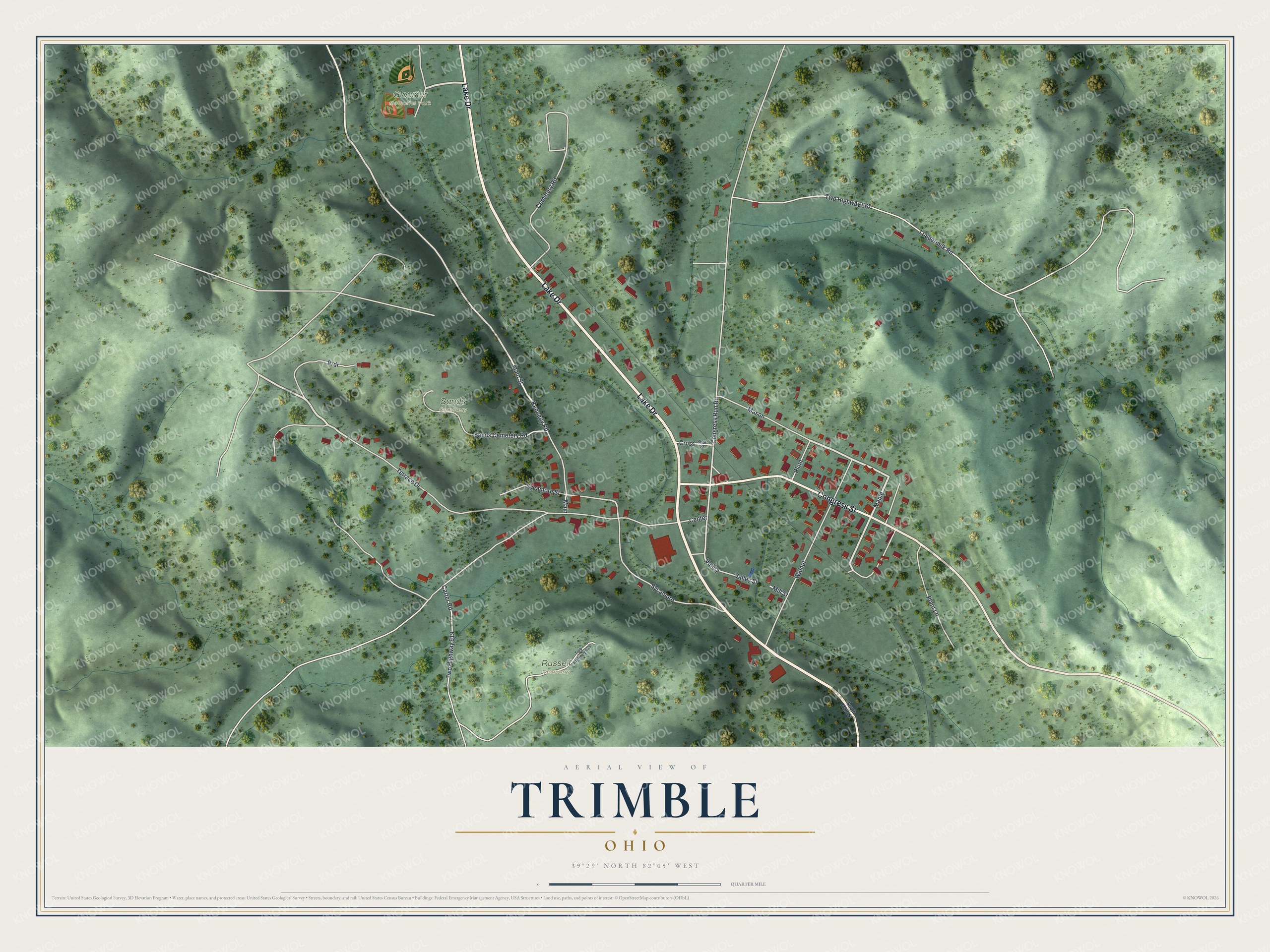 Watermarked full-map preview of Trimble, Ohio