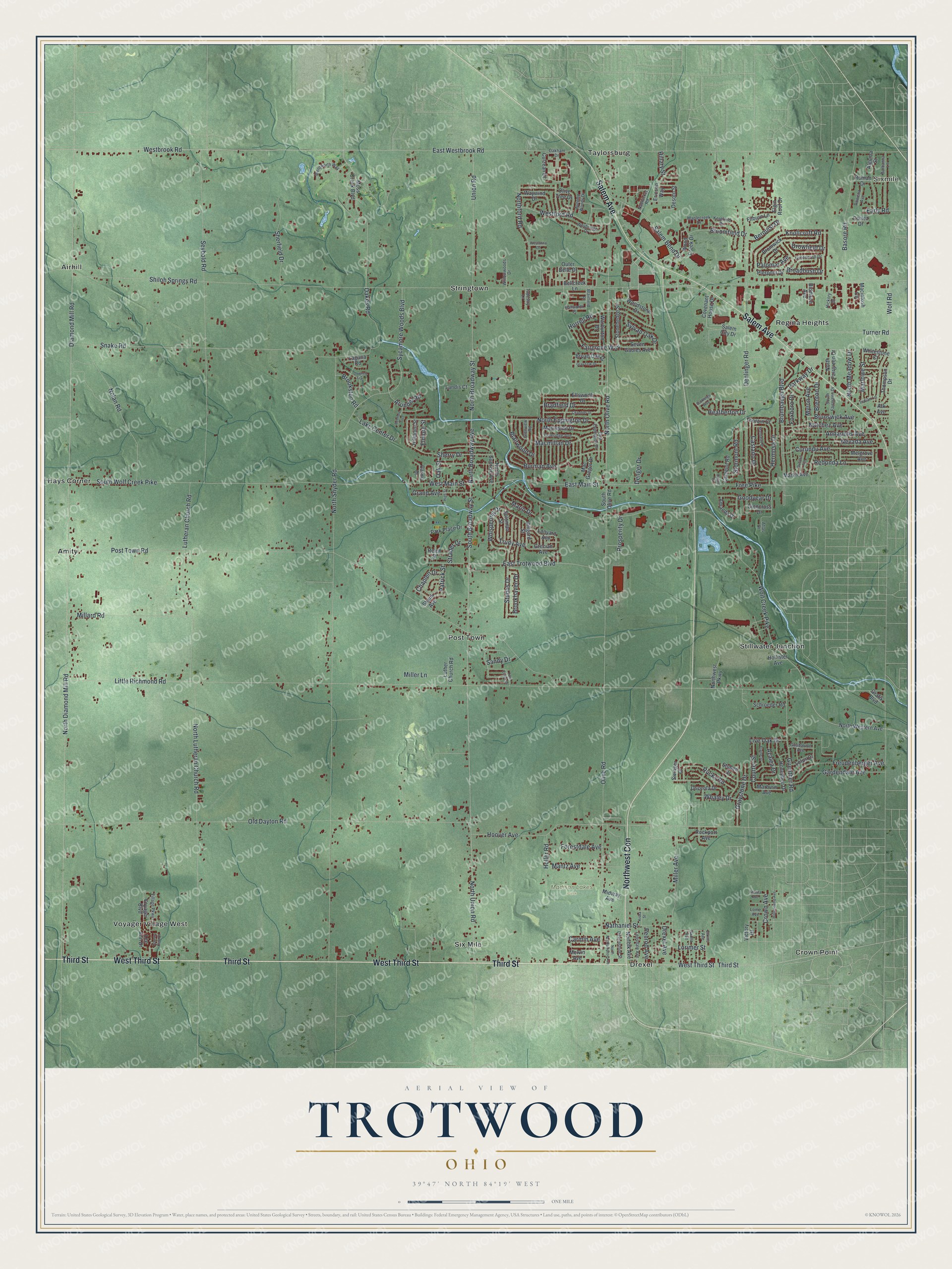 Watermarked full-map preview of Trotwood, Ohio