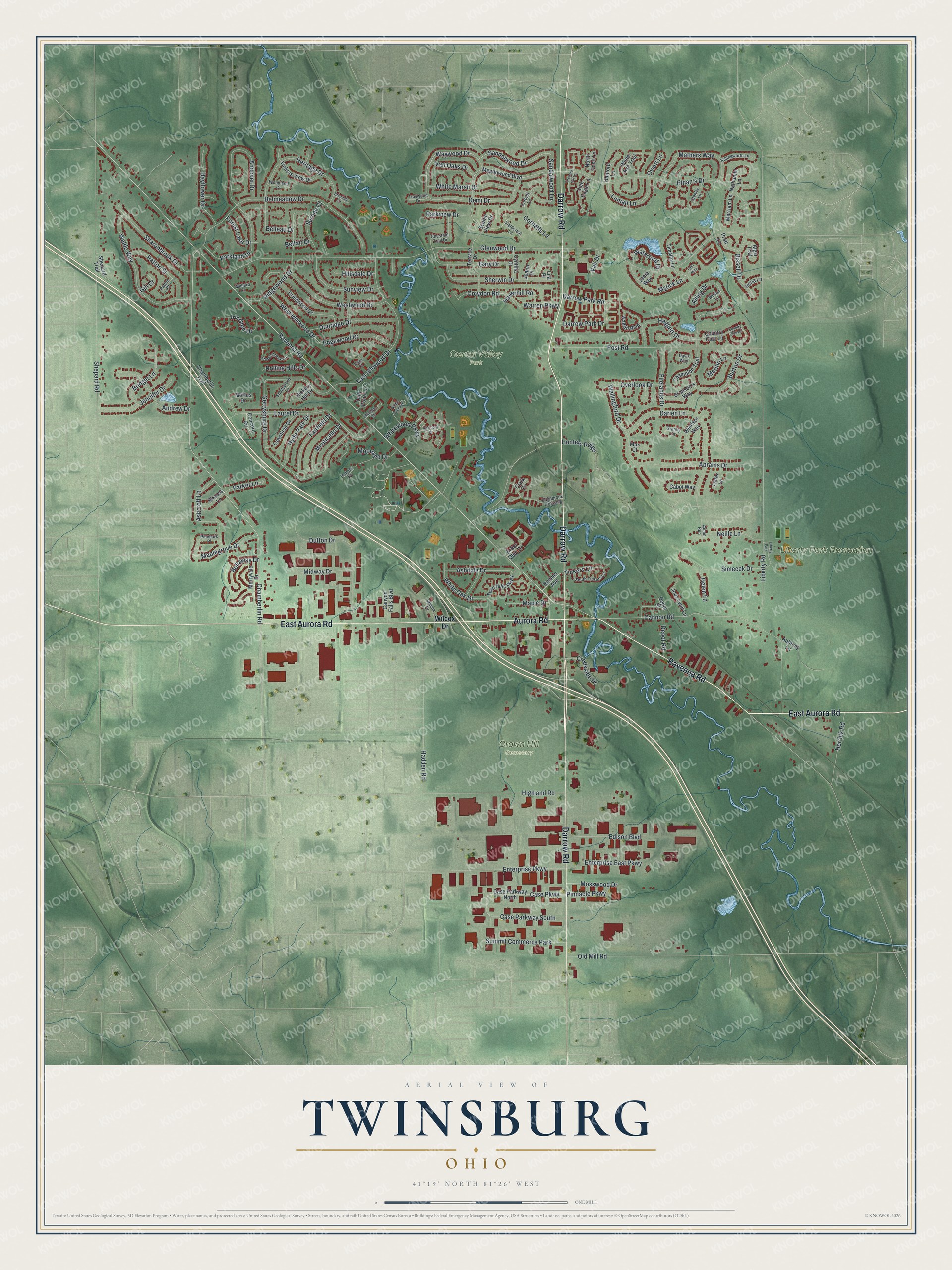 Watermarked full-map preview of Twinsburg, Ohio
