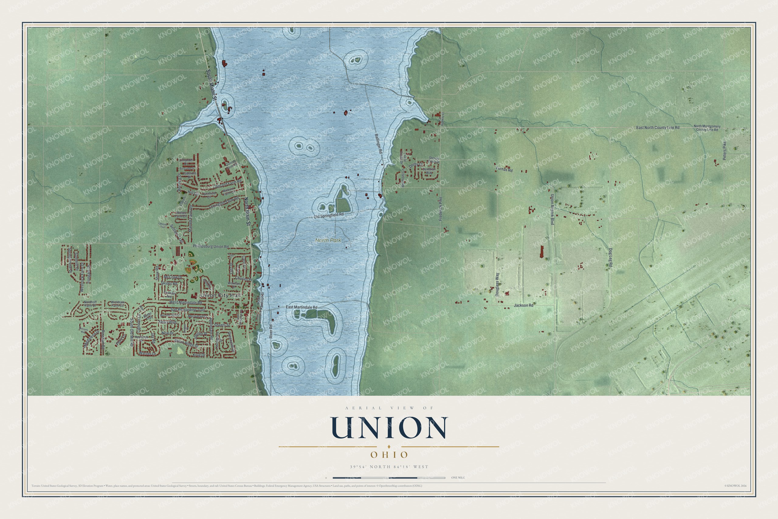 Watermarked full-map preview of Union, Ohio