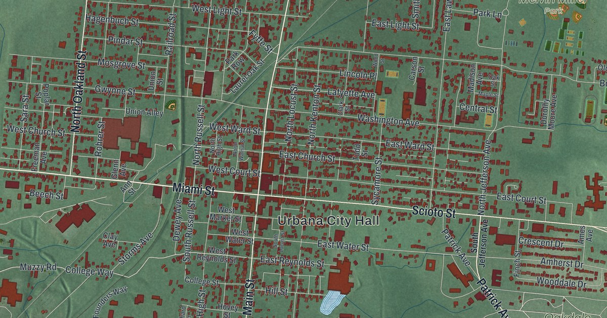 Map of Urbana, Ohio in 2026