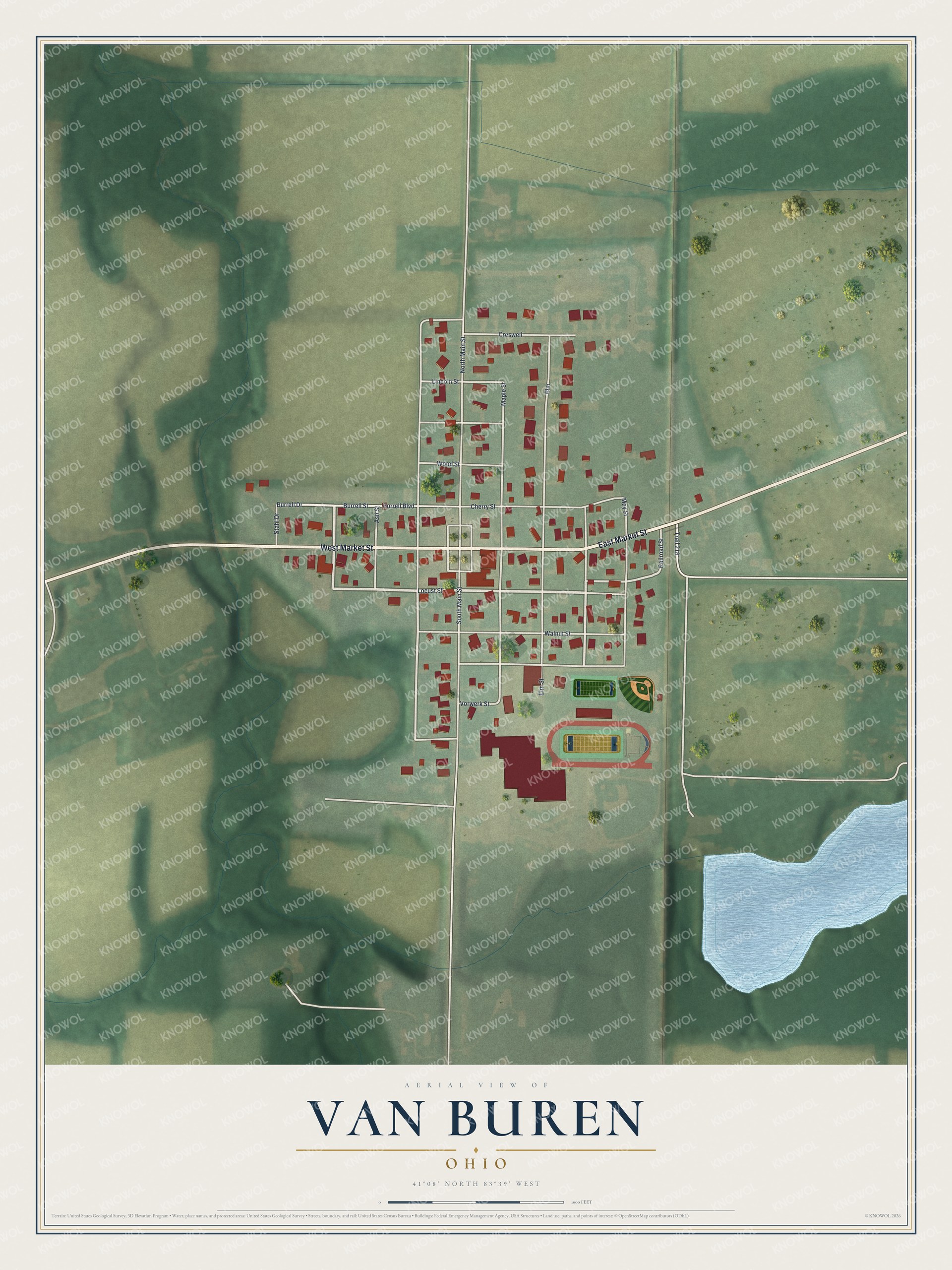 Watermarked full-map preview of Van Buren, Ohio
