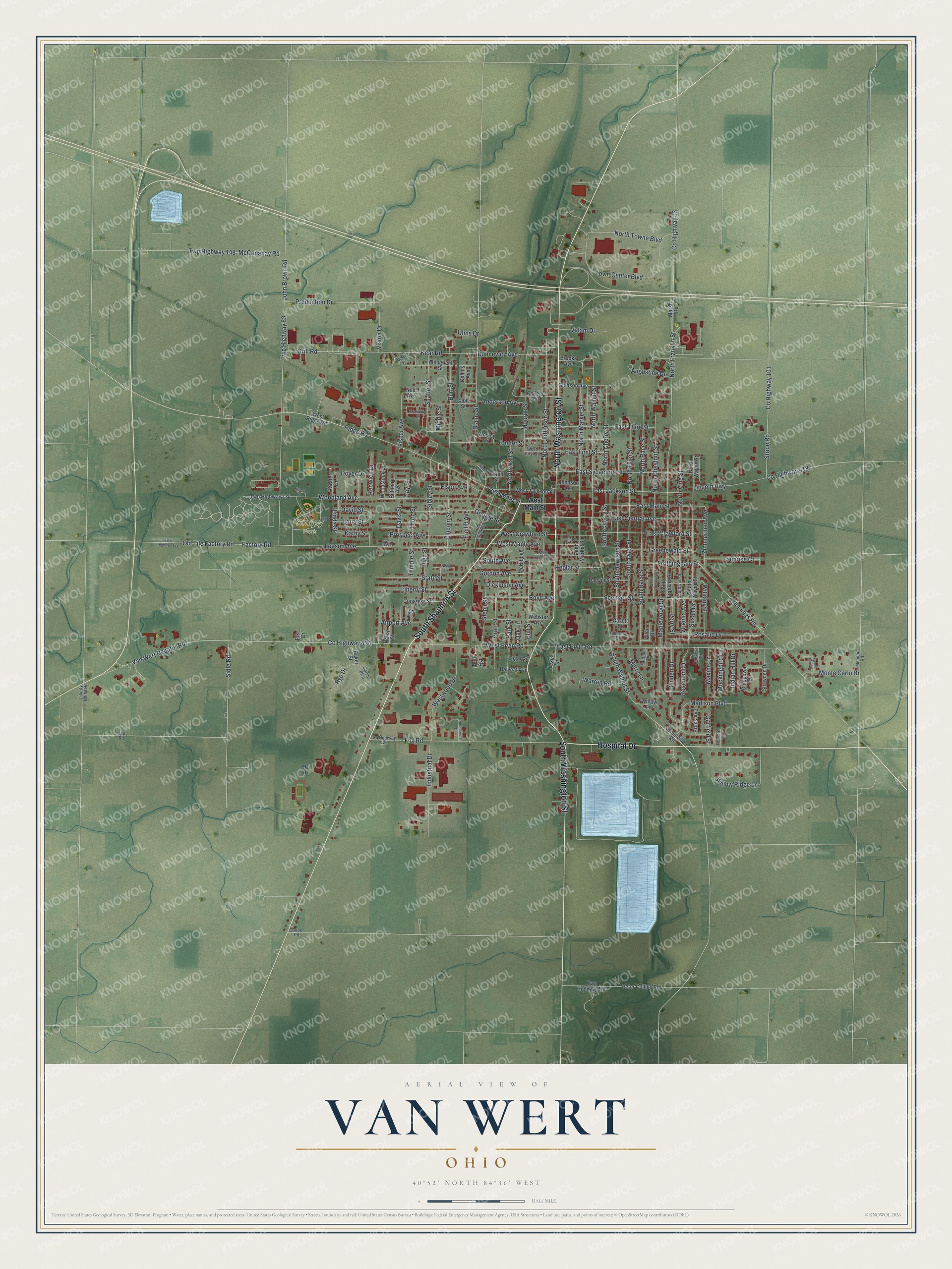 Watermarked full-map preview of Van Wert, Ohio
