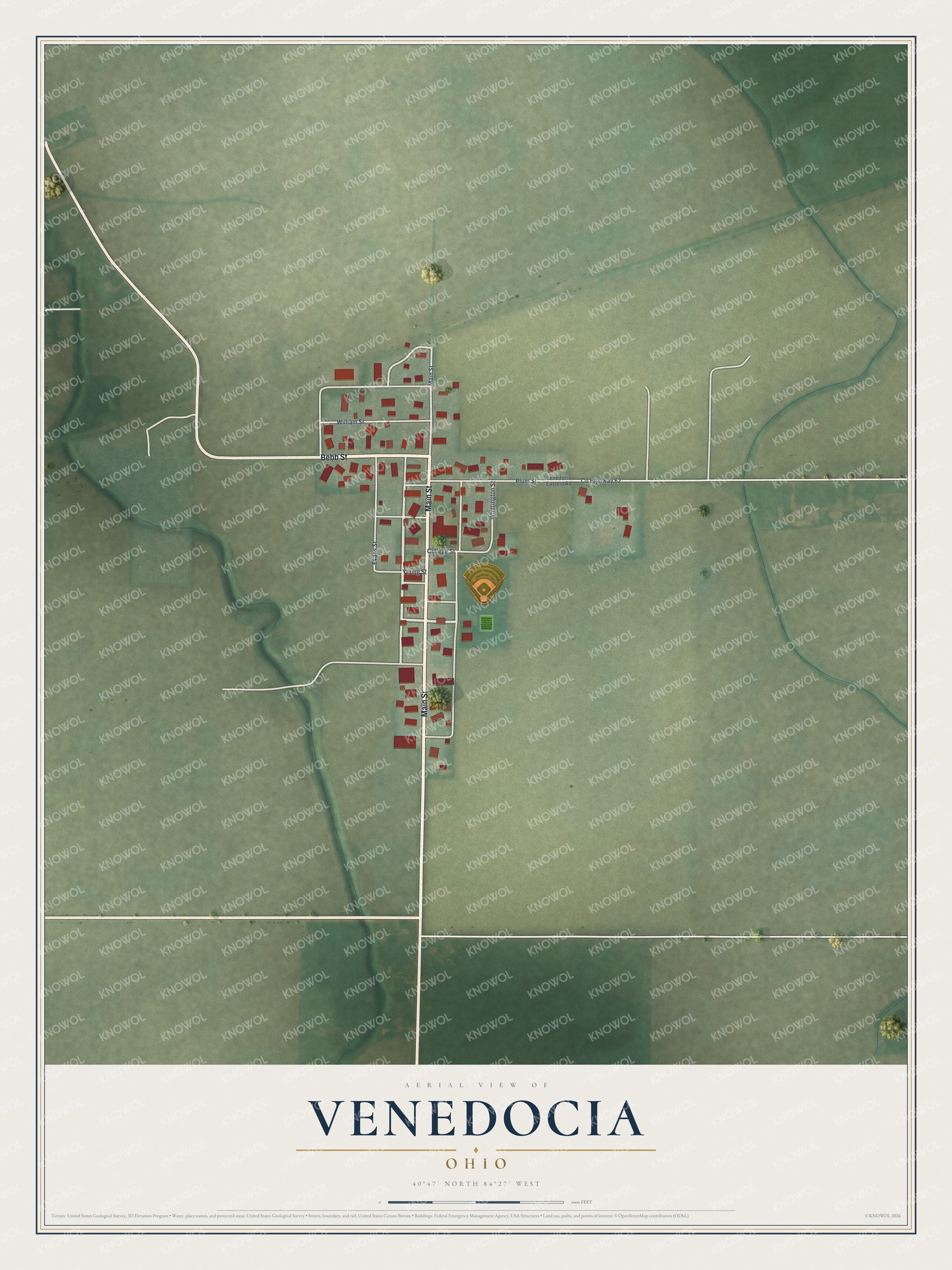Watermarked full-map preview of Venedocia, Ohio