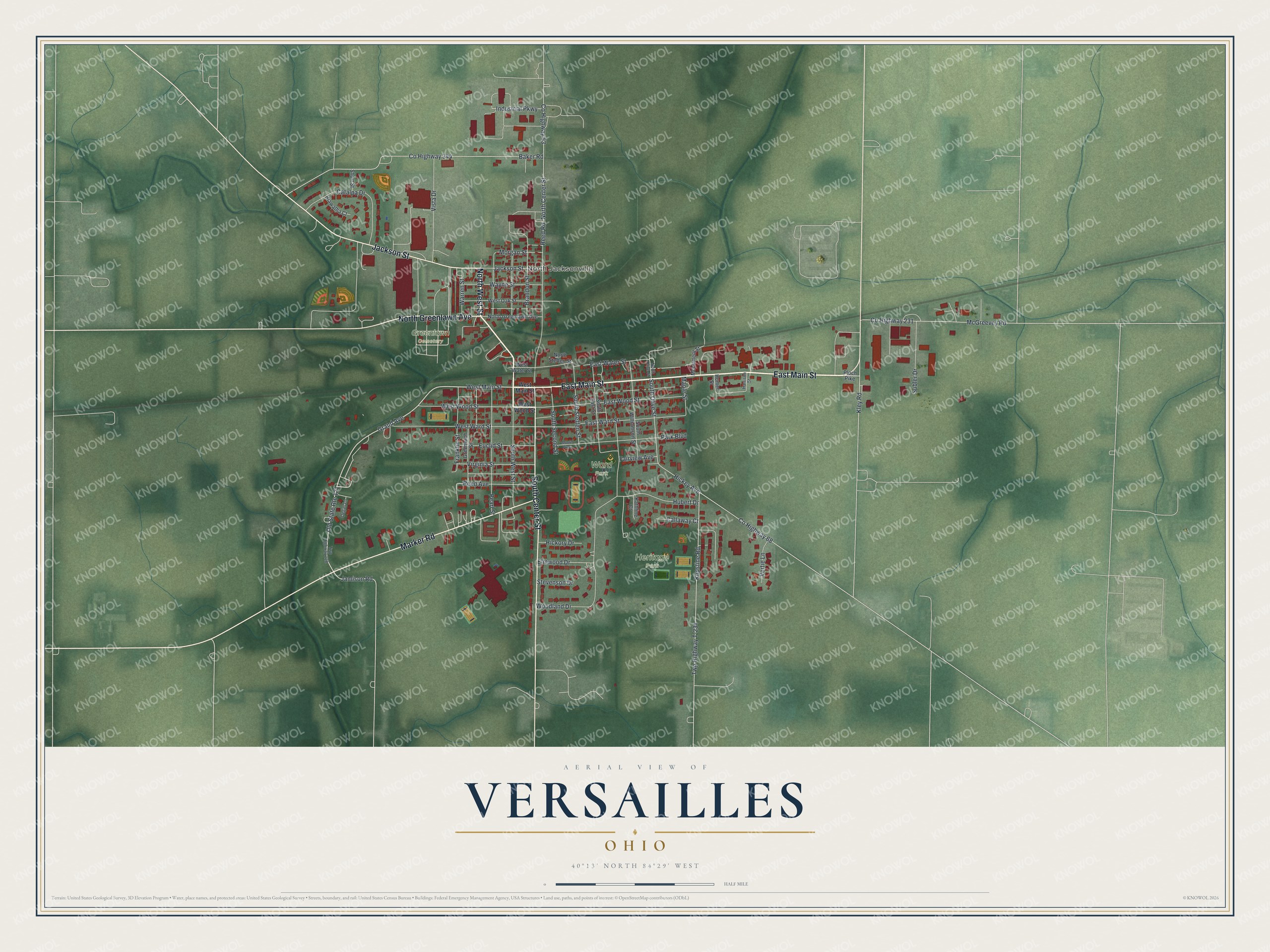 Watermarked full-map preview of Versailles, Ohio
