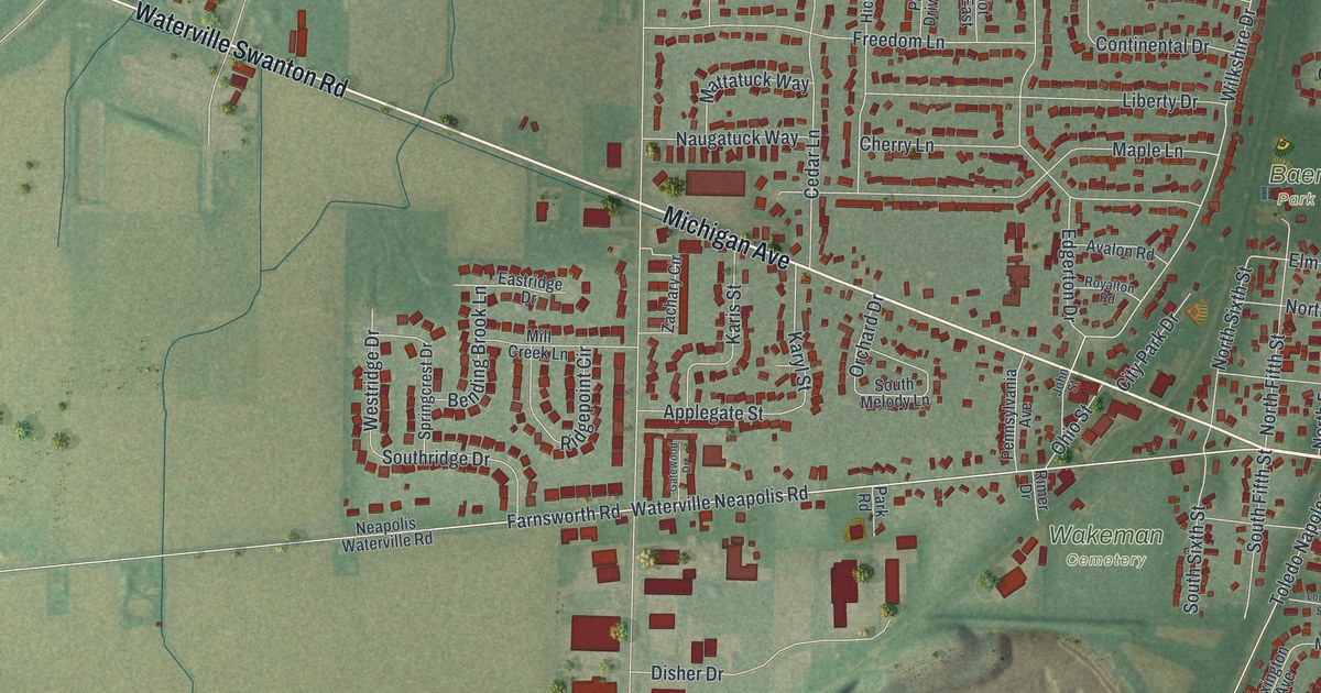 Map of Waterville, Ohio in 2026