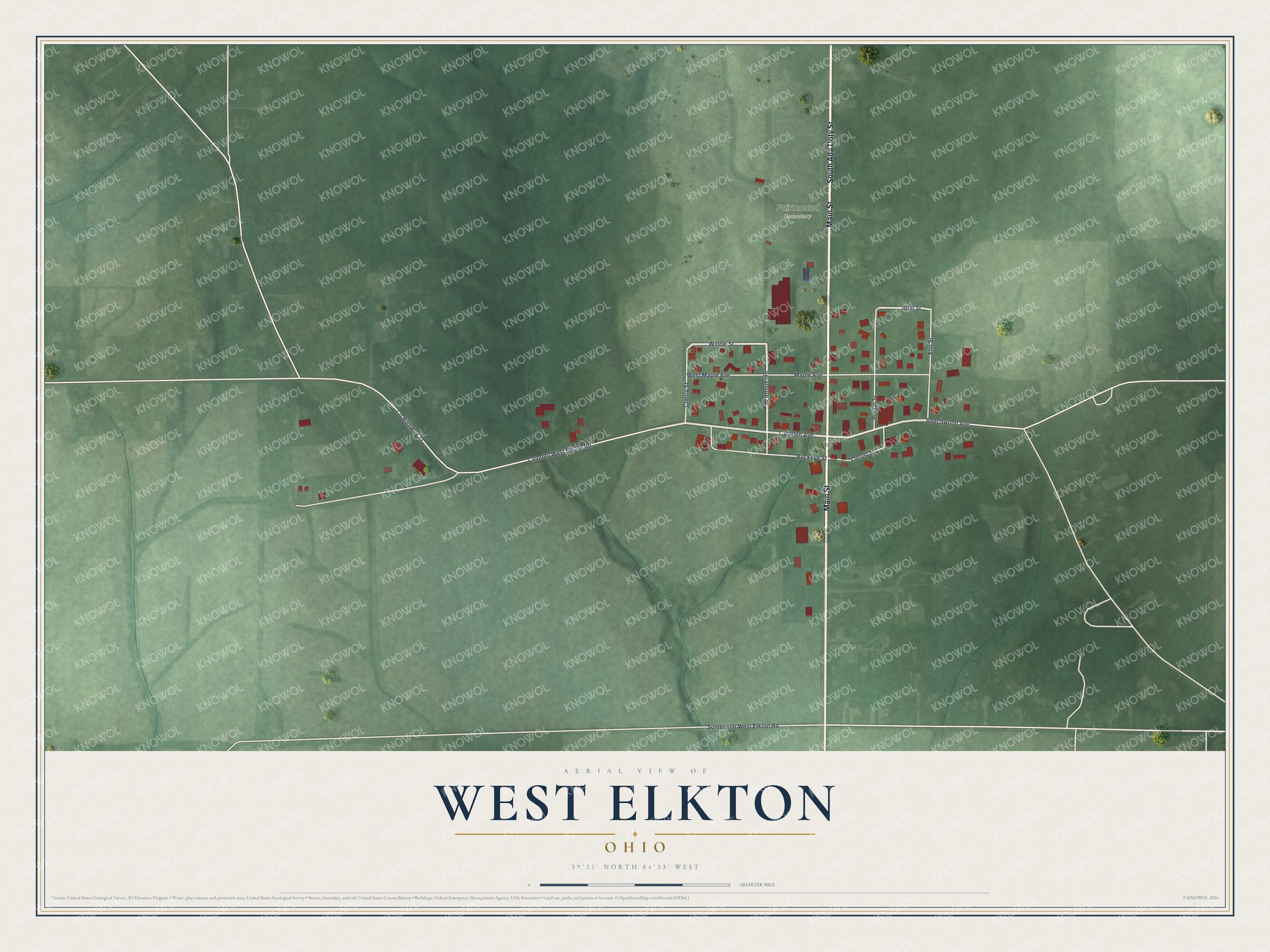 Watermarked full-map preview of West Elkton, Ohio