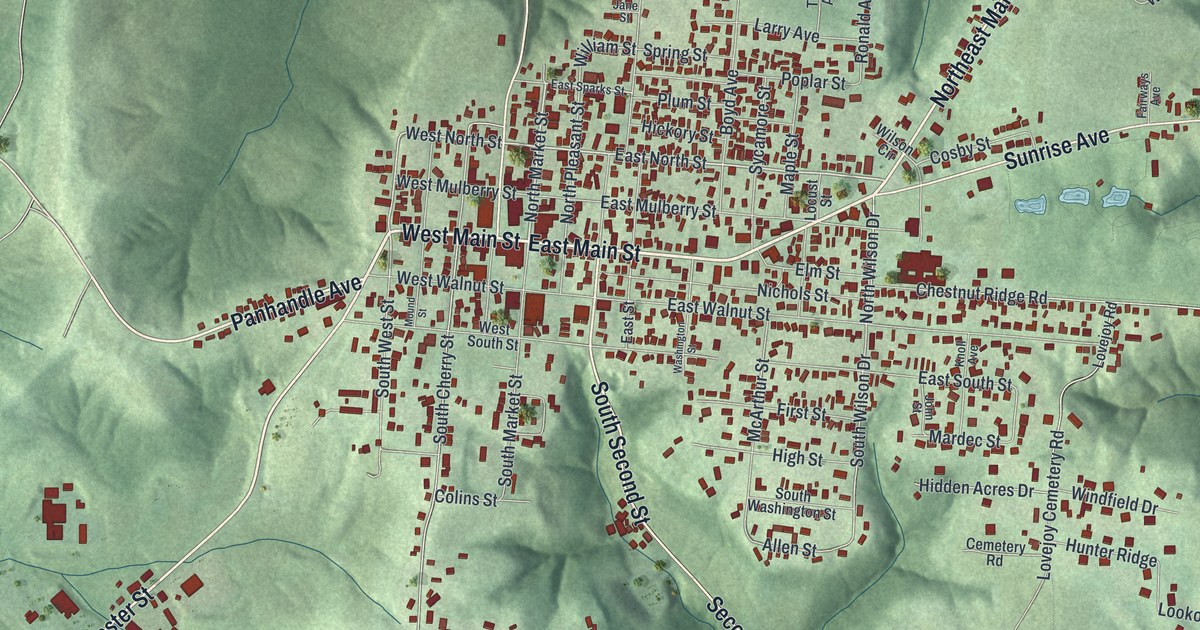 Map of West Union, Ohio in 2026