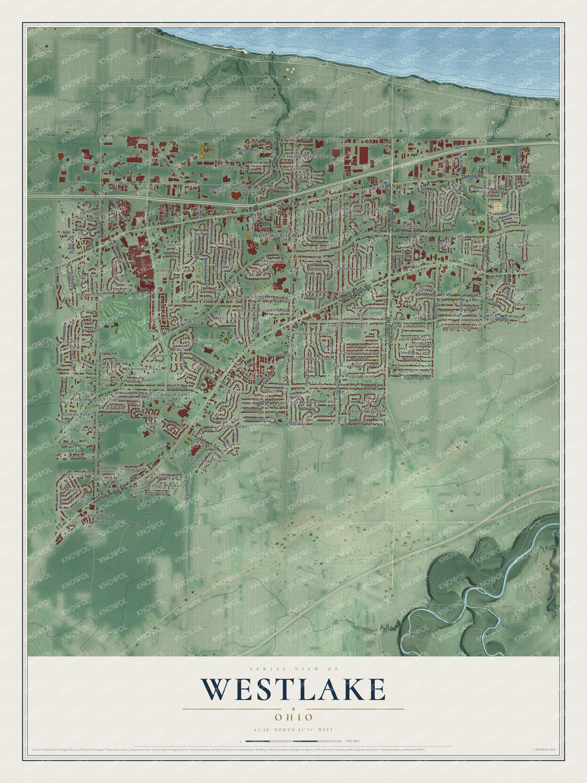 Watermarked full-map preview of Westlake, Ohio