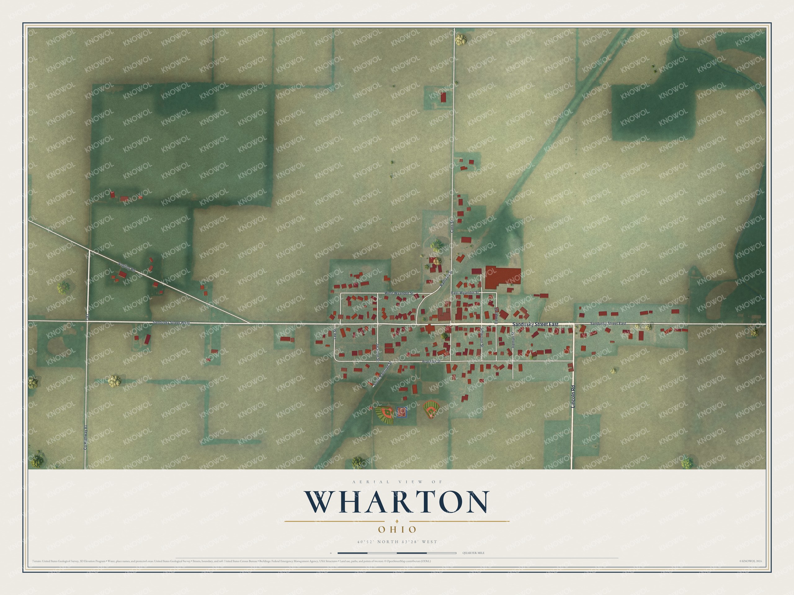 Watermarked full-map preview of Wharton, Ohio