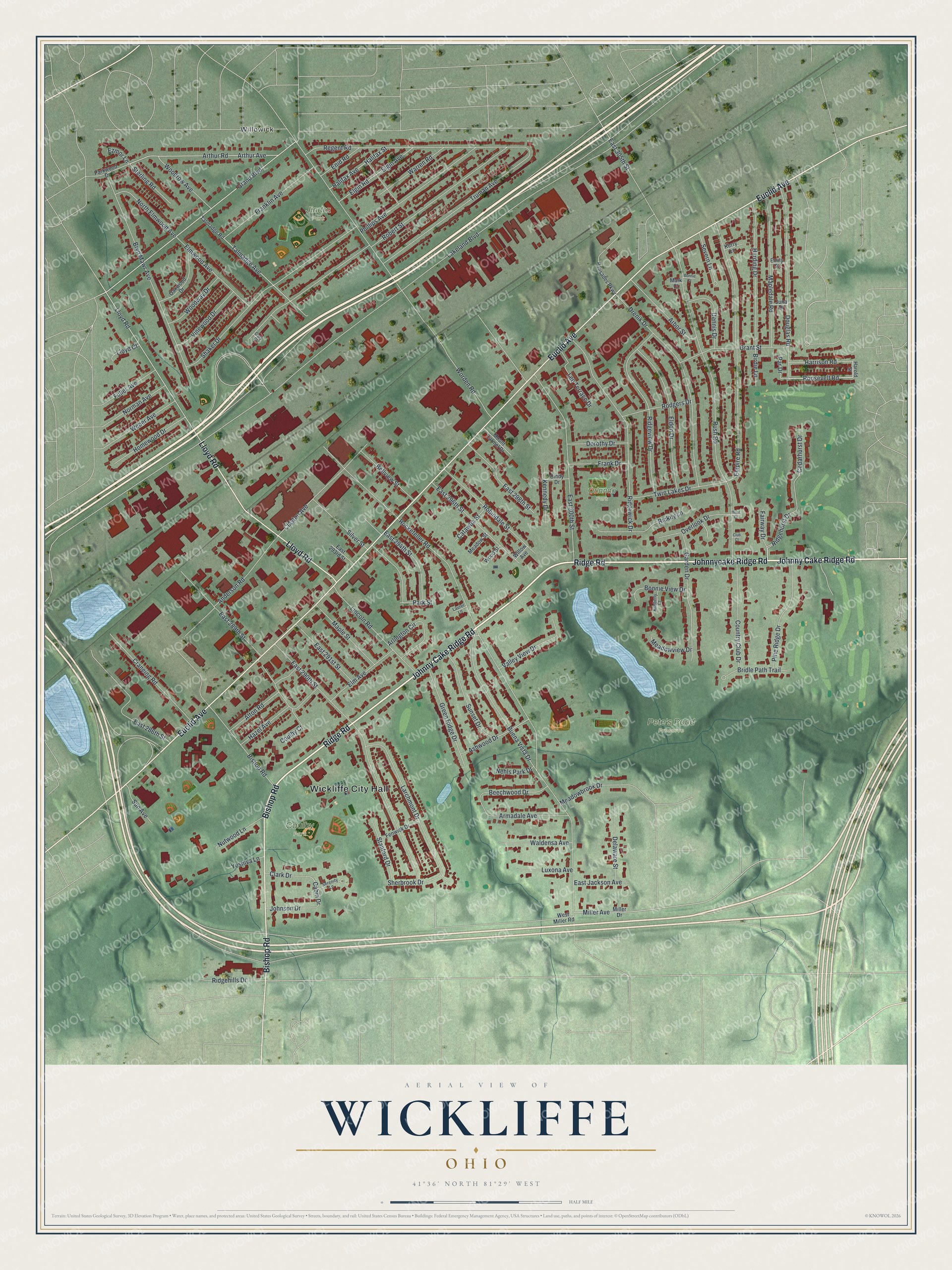 Watermarked full-map preview of Wickliffe, Ohio