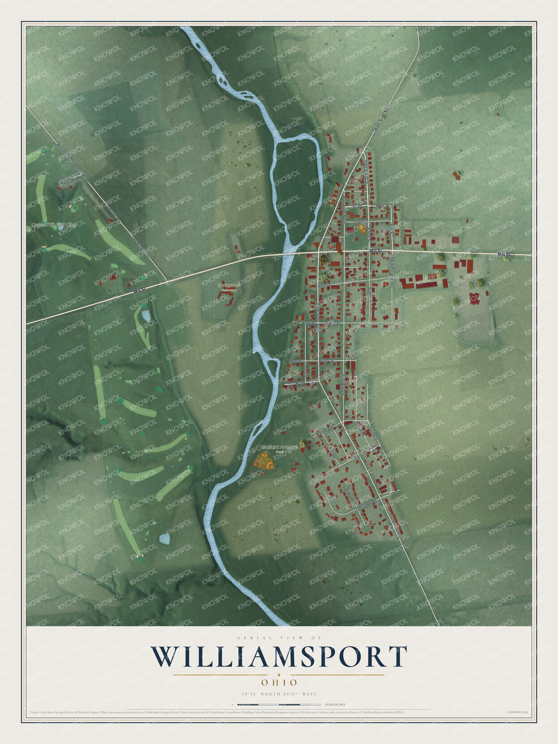 Watermarked full-map preview of Williamsport, Ohio
