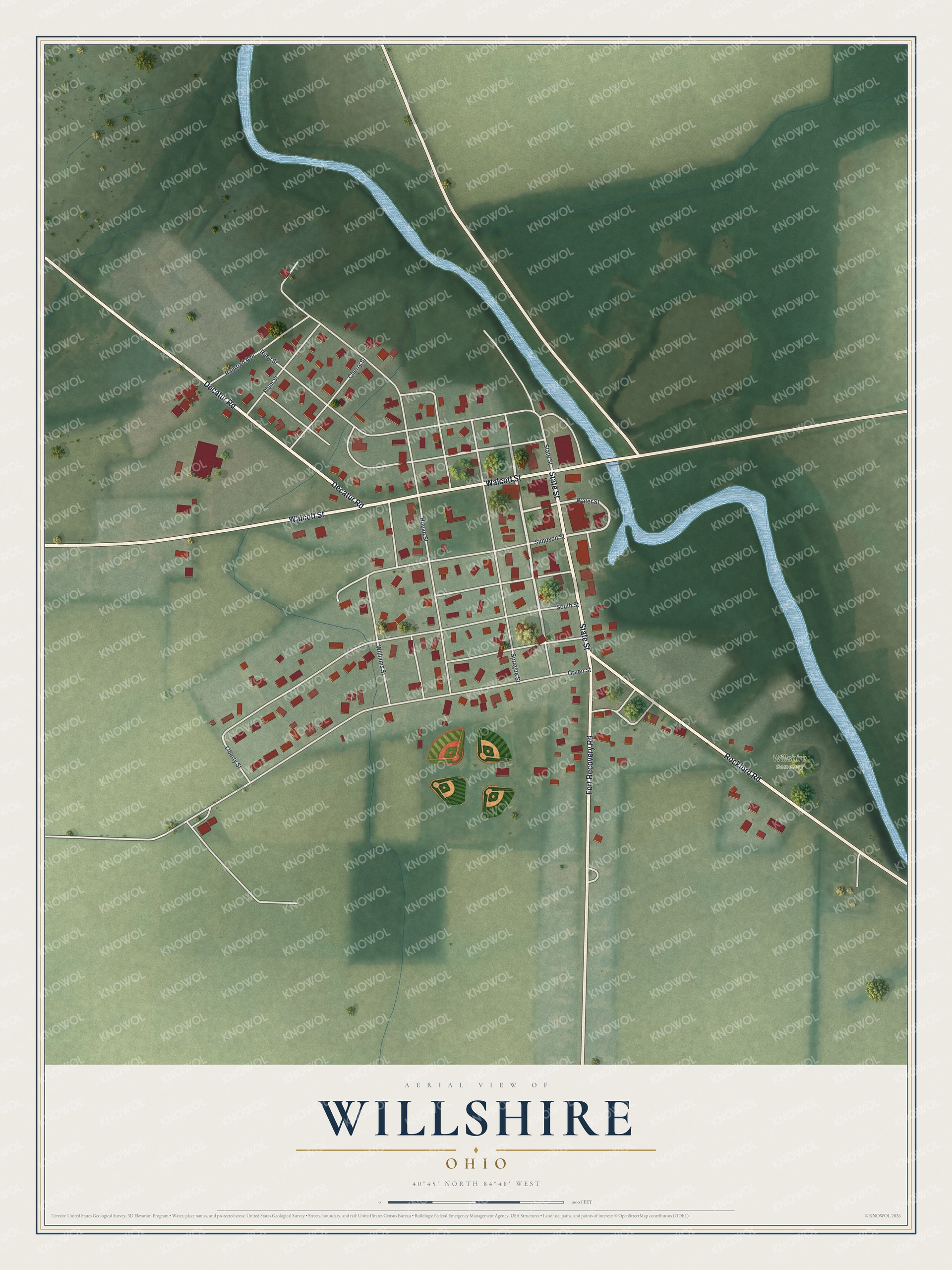 Watermarked full-map preview of Willshire, Ohio